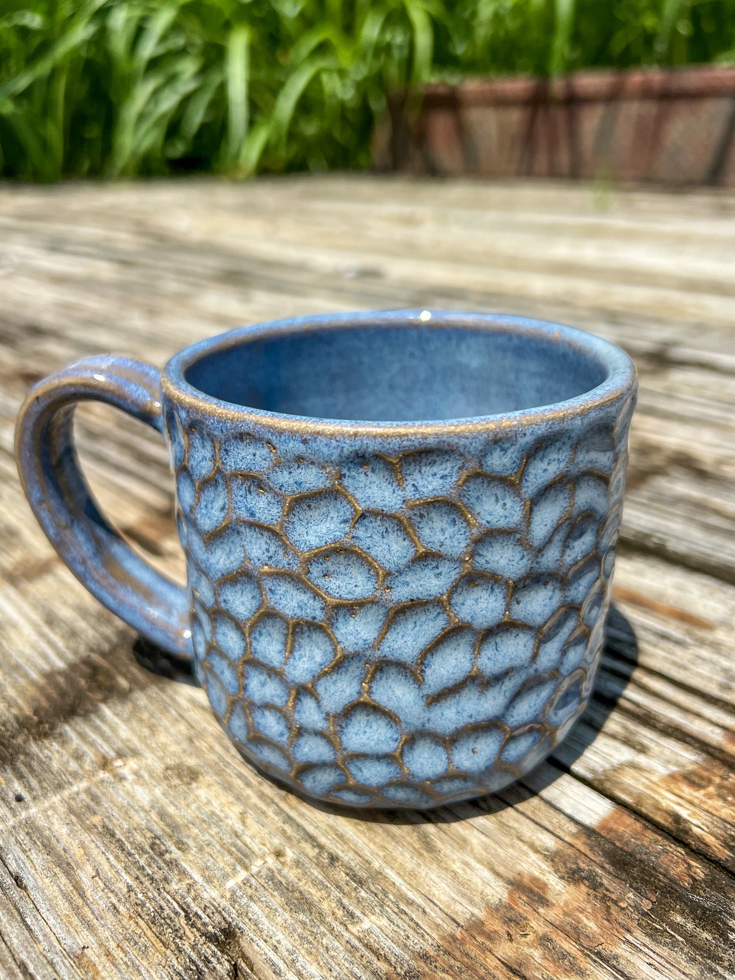 Textured galaxy blue mug