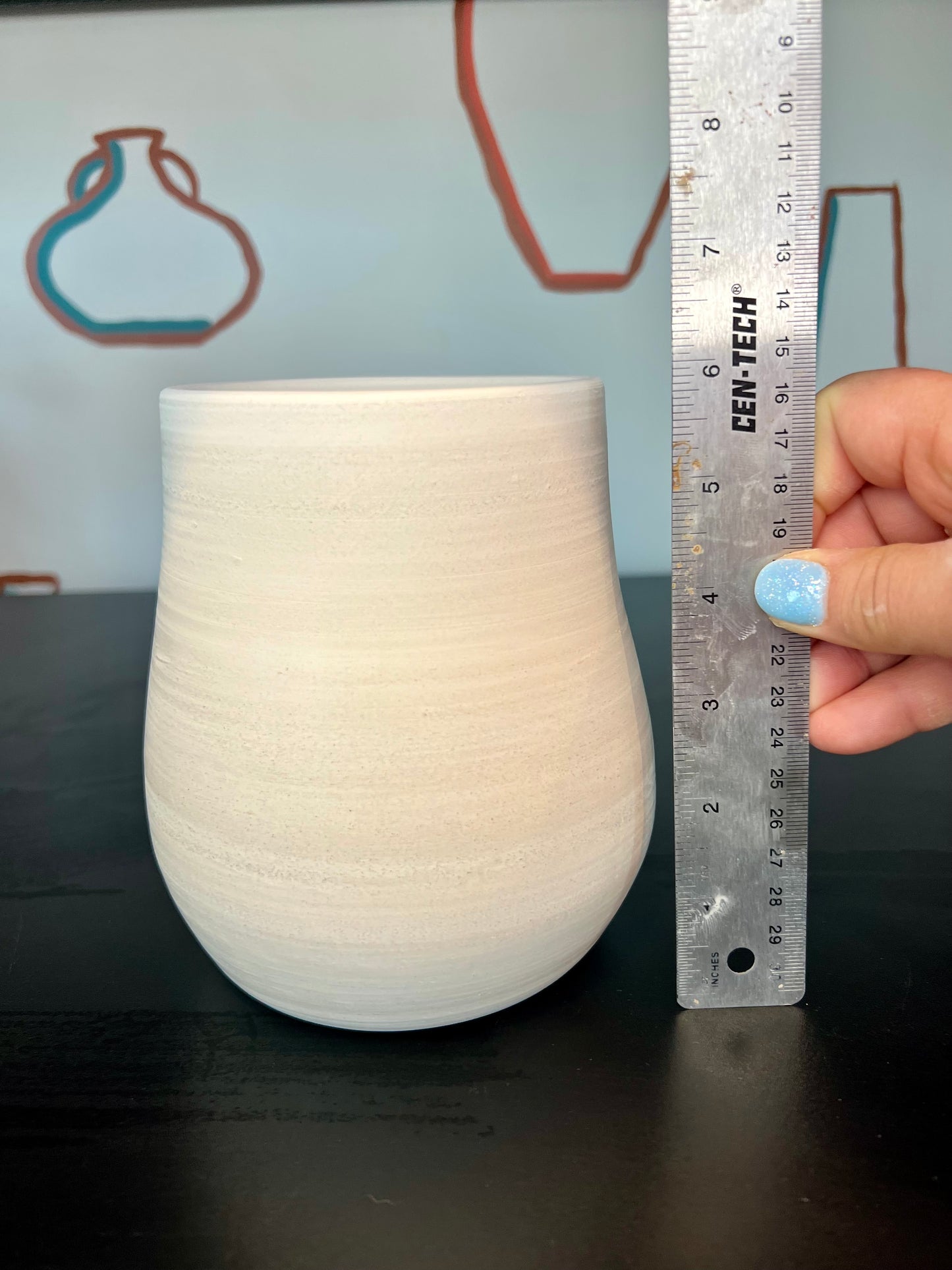 Custom Horse hair Raku Vase 6"