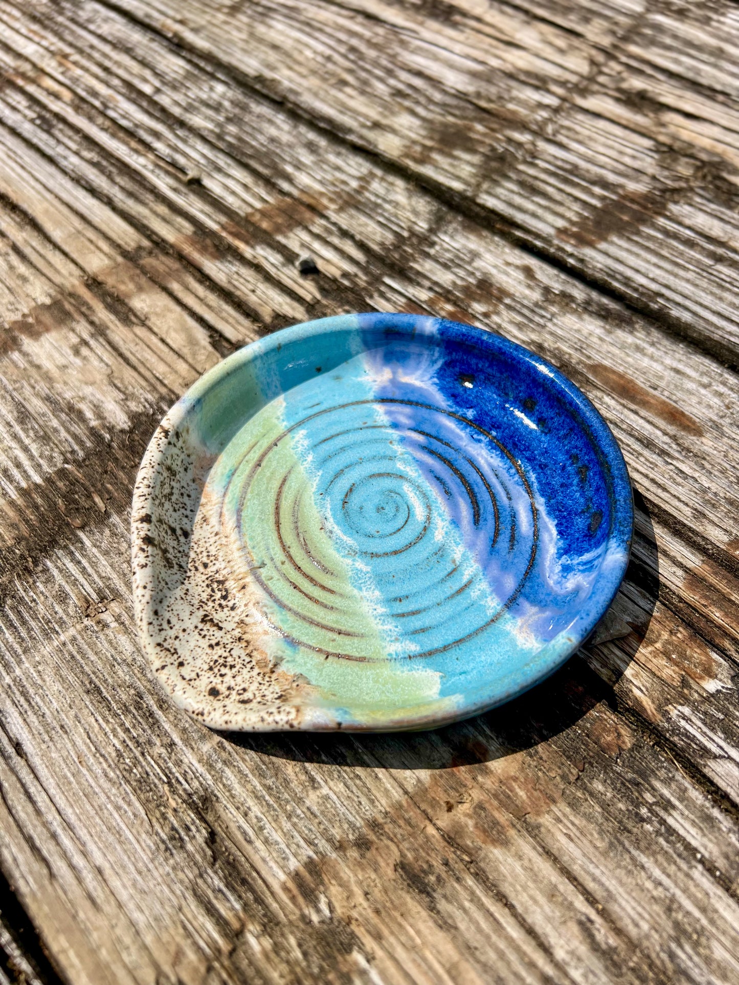 Ocean Glazed Spoon Rest