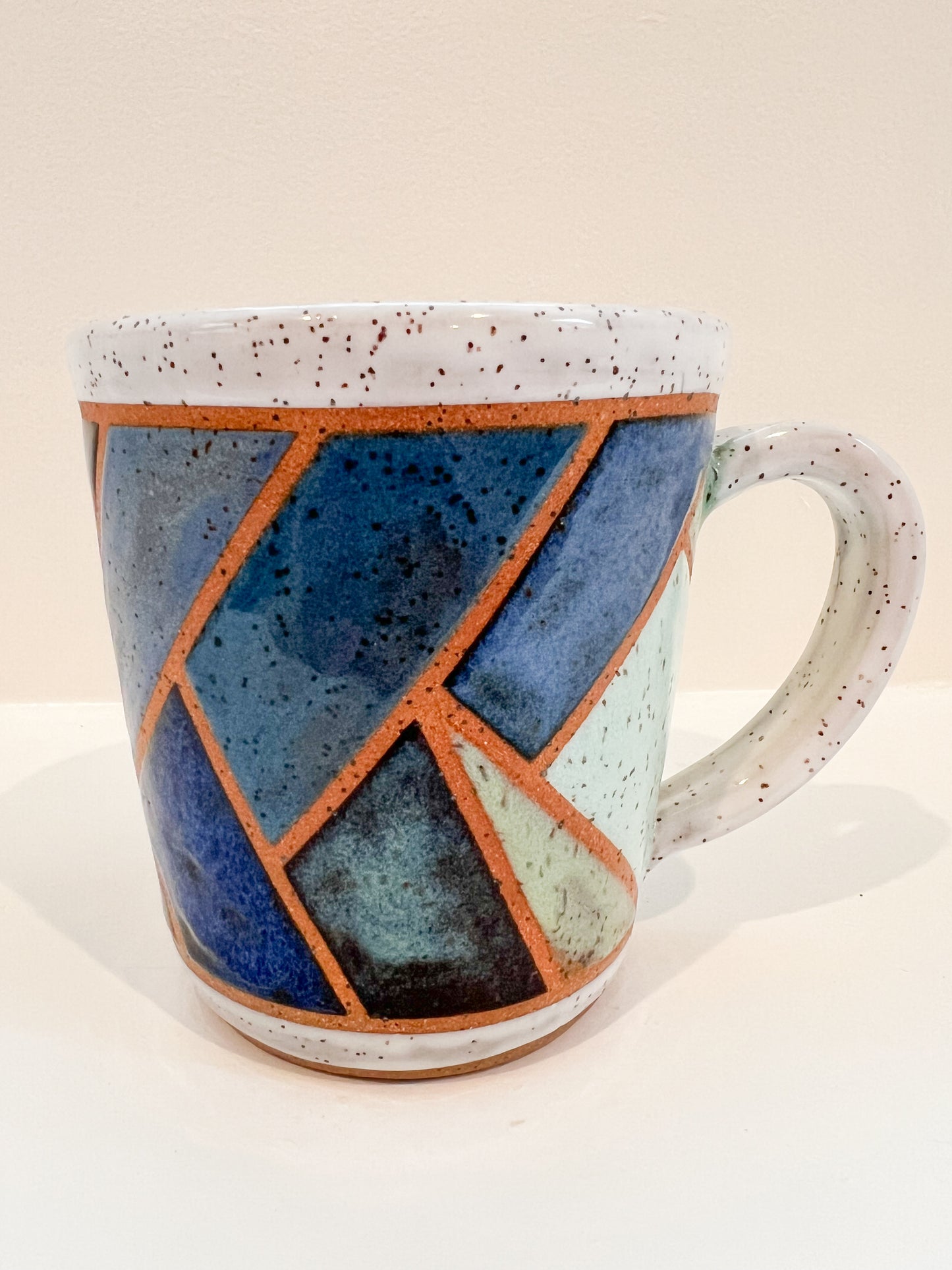 Shades of blue stained glass mug 16oz