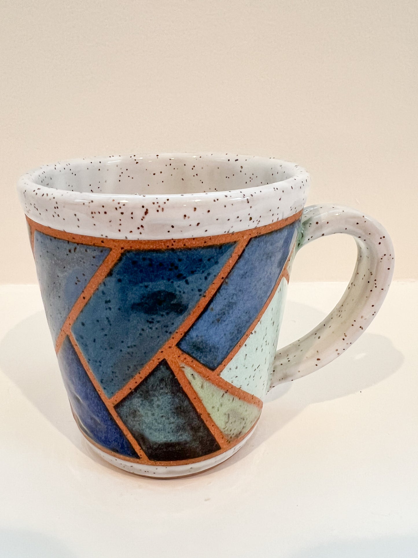 Shades of blue stained glass mug 16oz