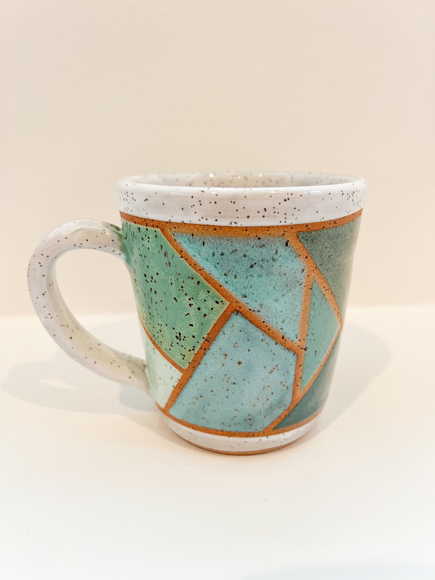 Shades of blue stained glass mug 16oz