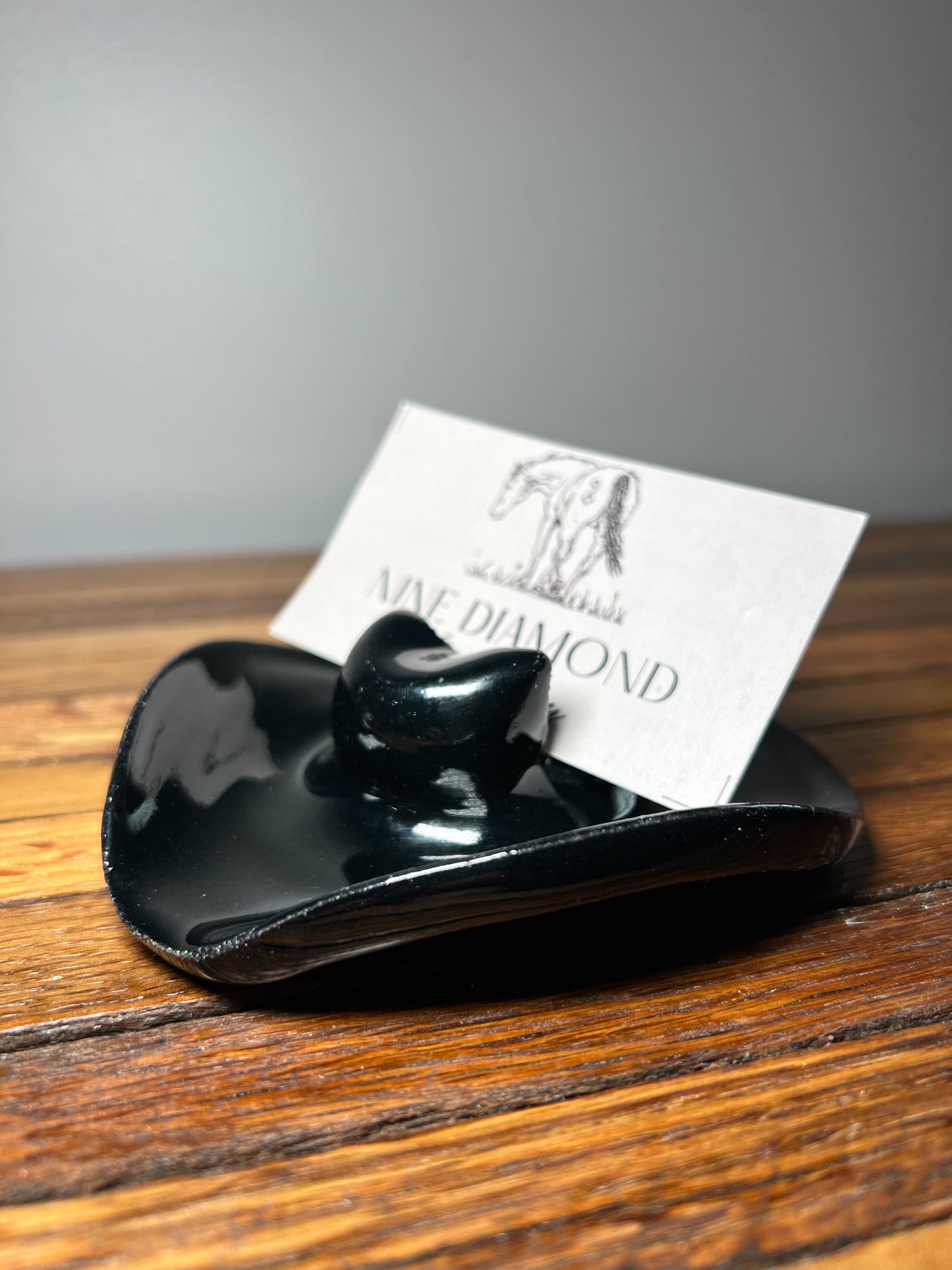 Cowboy hat business card holder Black