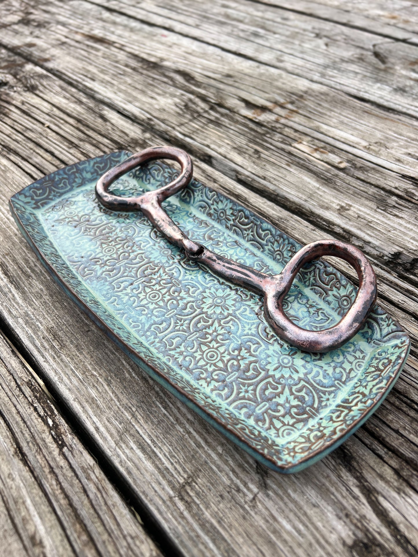 Horse bit decorative Plate Teal