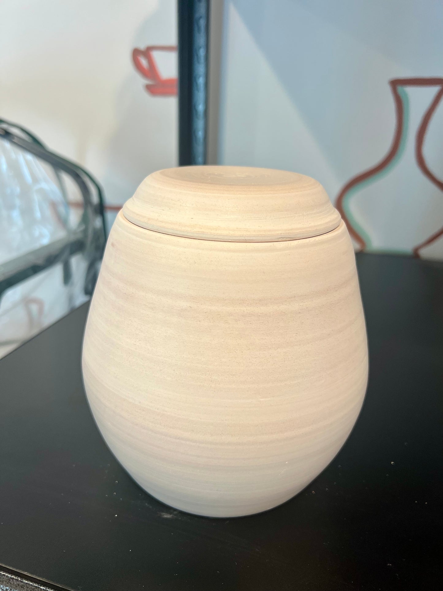 Custom Horse hair Raku Lidded Vase