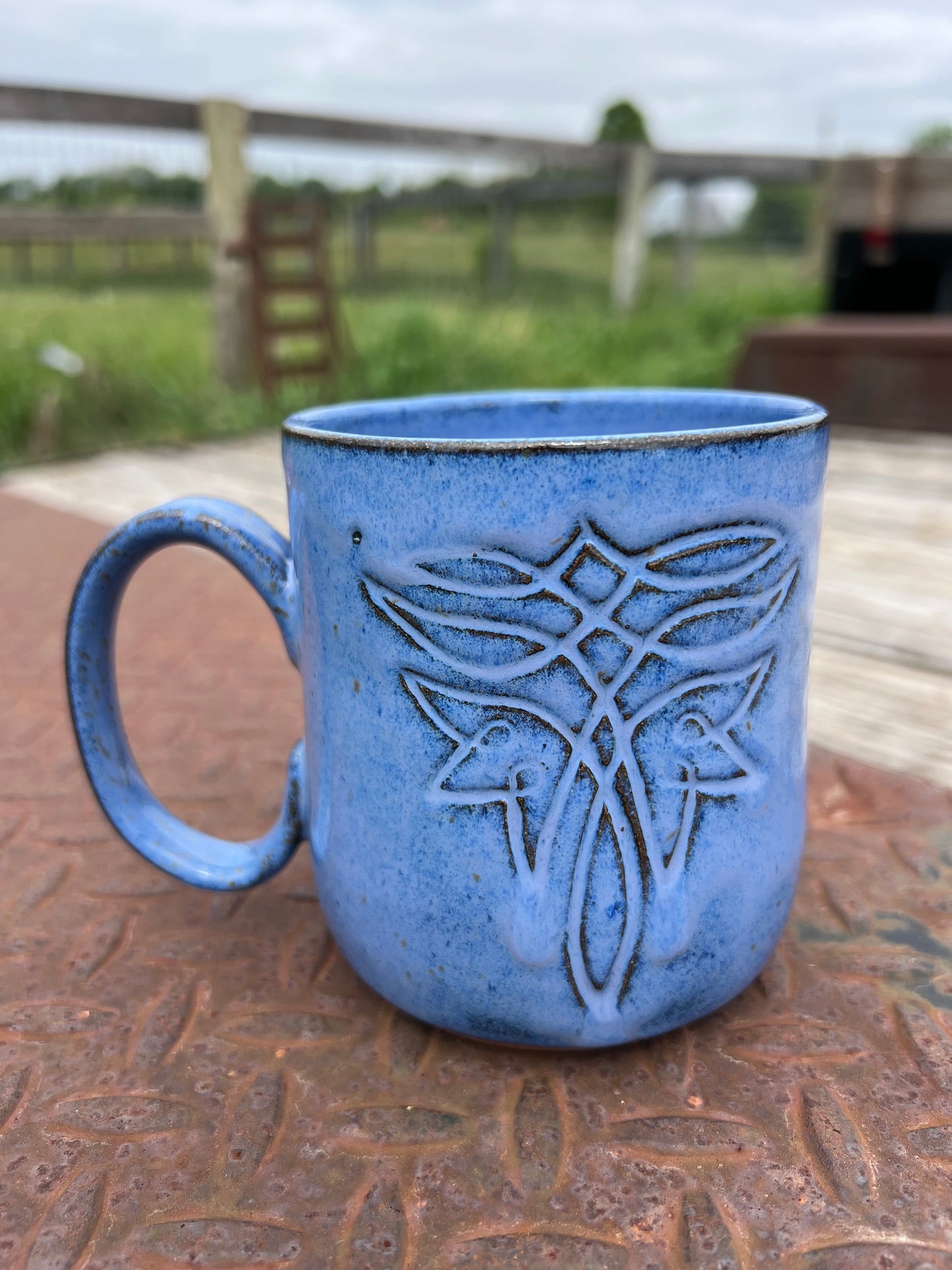 Boot stitch Mug Blue 16 oz