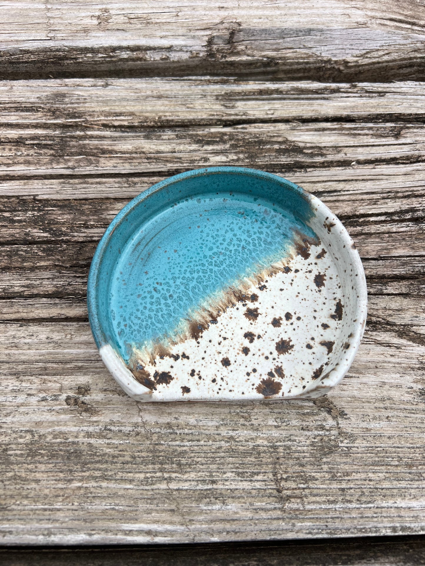 Teal Speckled Spoon Rest