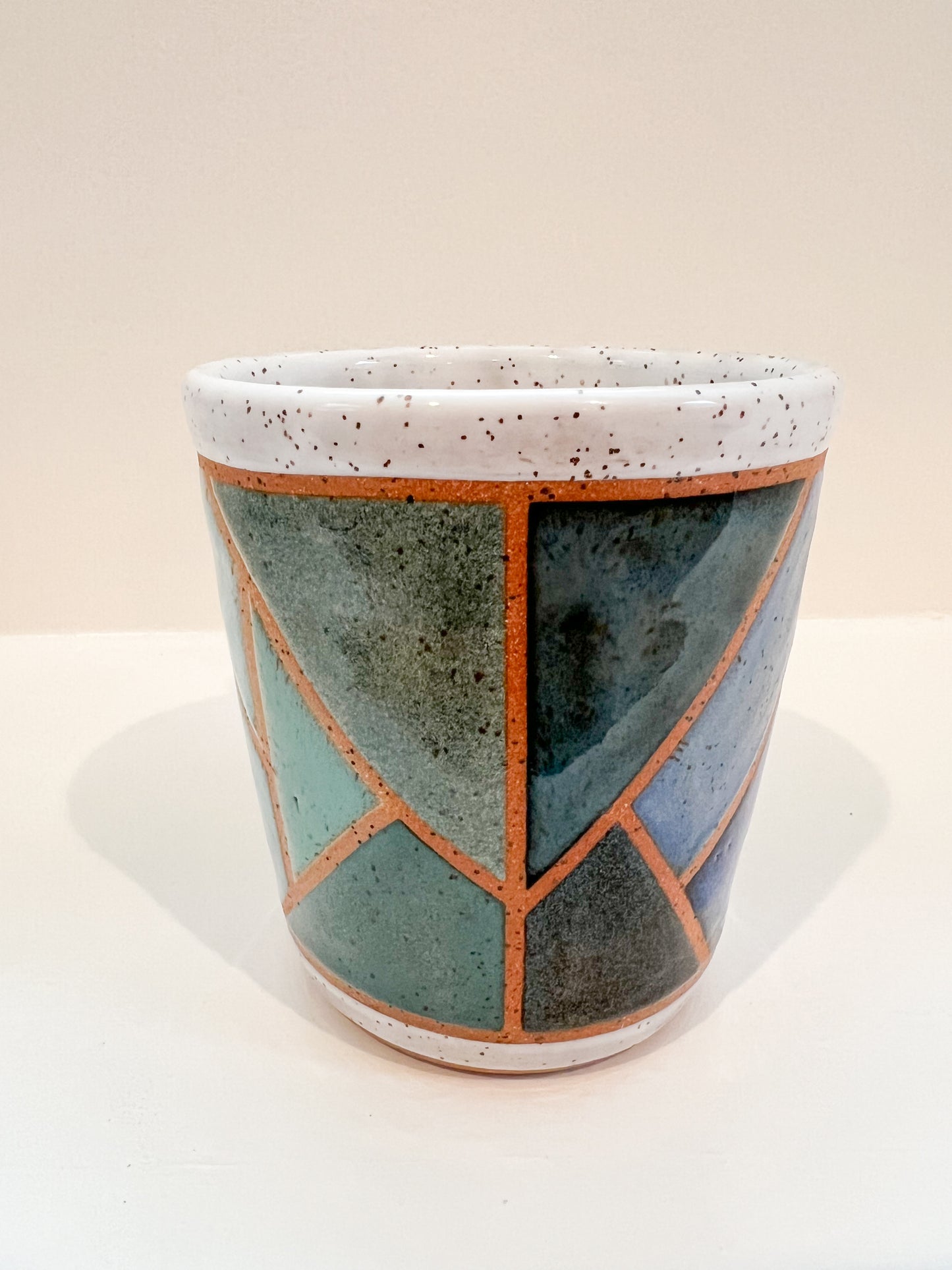 Shades of blue stained glass mug 16oz
