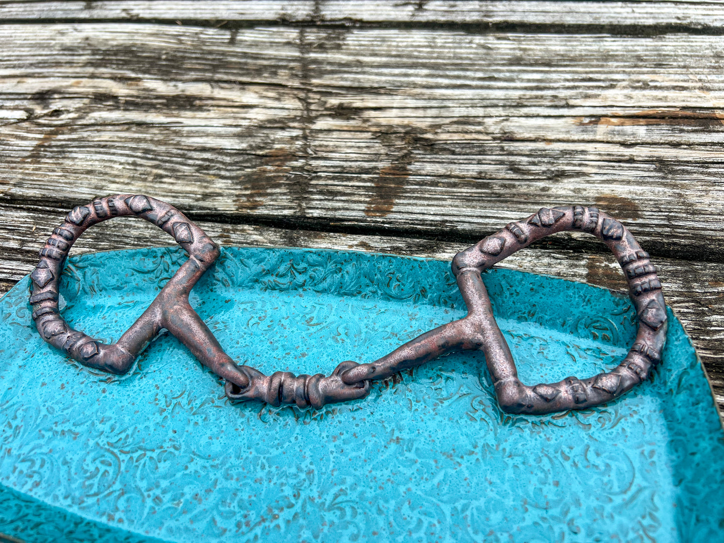 Western Snaffle Horse bit decorative Plate White