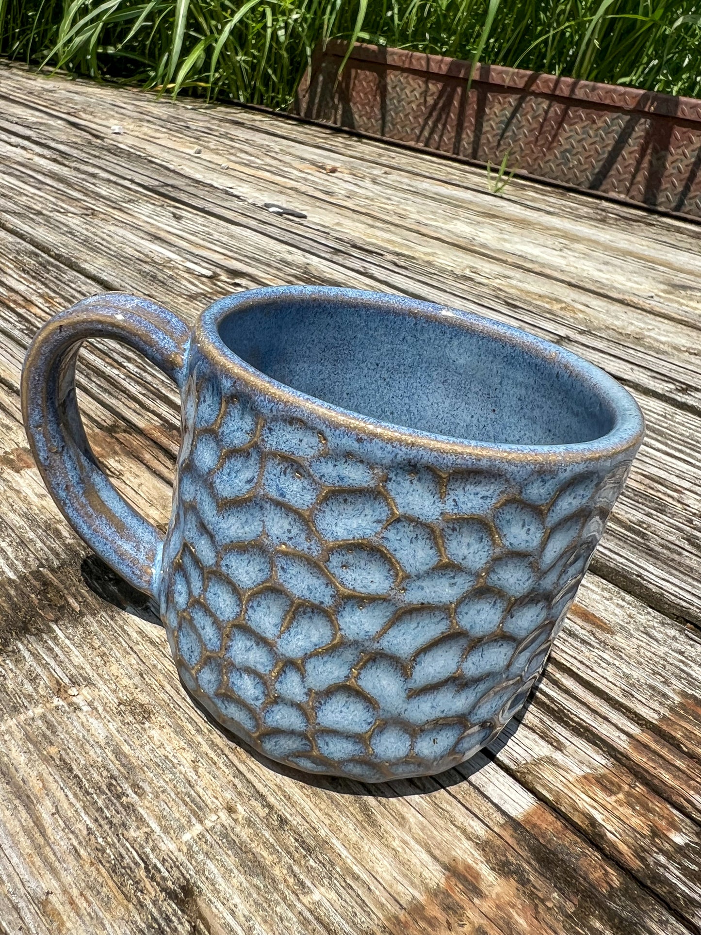Textured galaxy blue mug