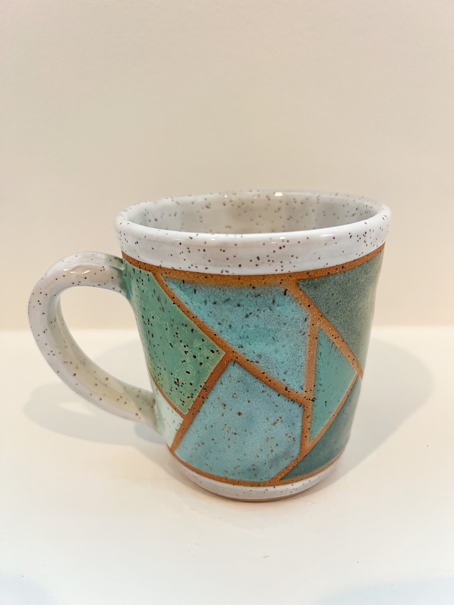 Shades of blue stained glass mug 16oz
