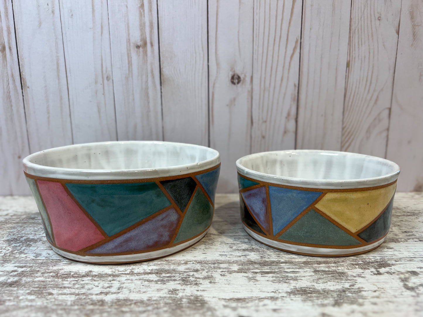 Dog Food and Water Bowl Set- Colorblock