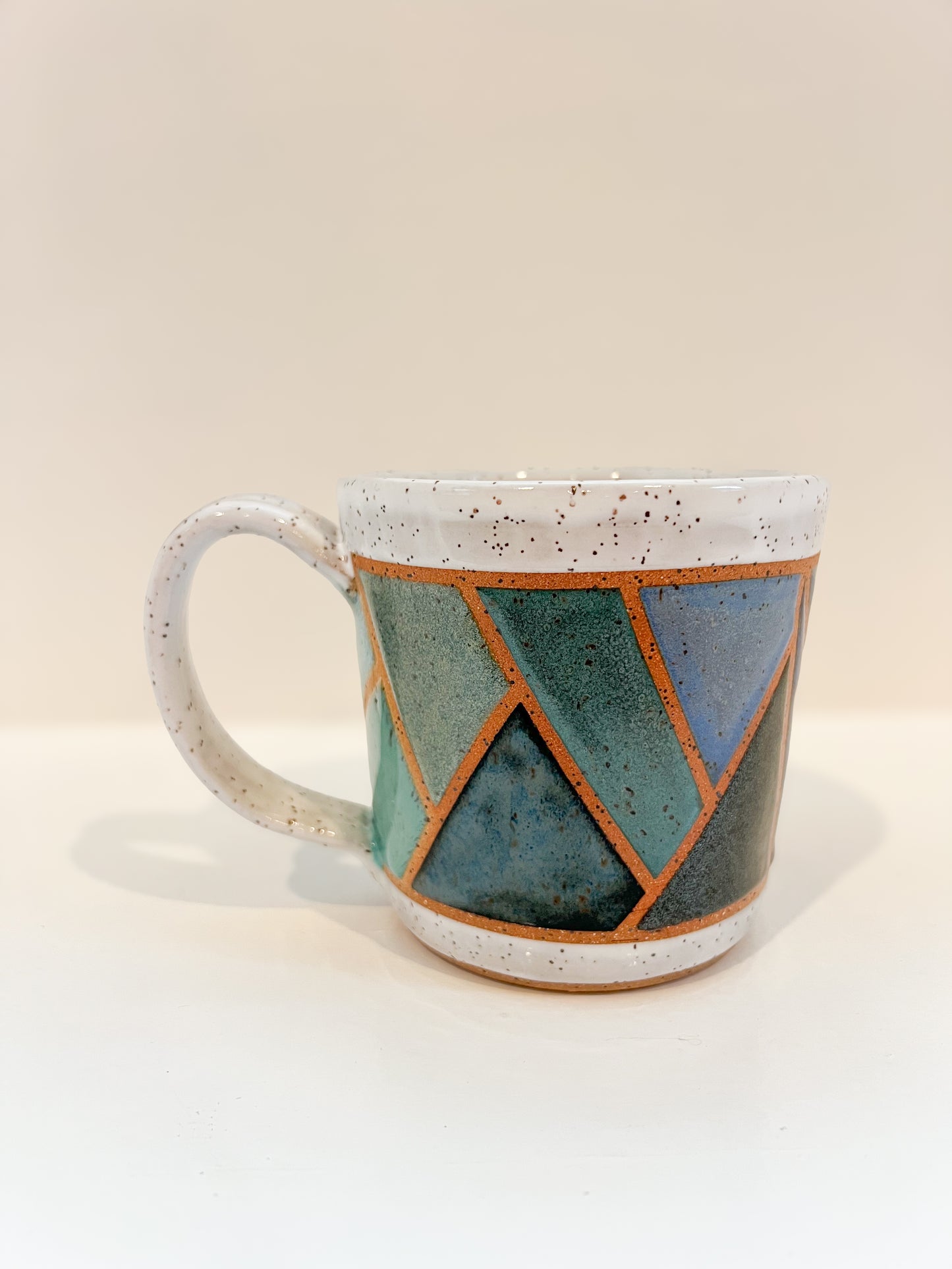Shades of blue stained glass mug 16oz