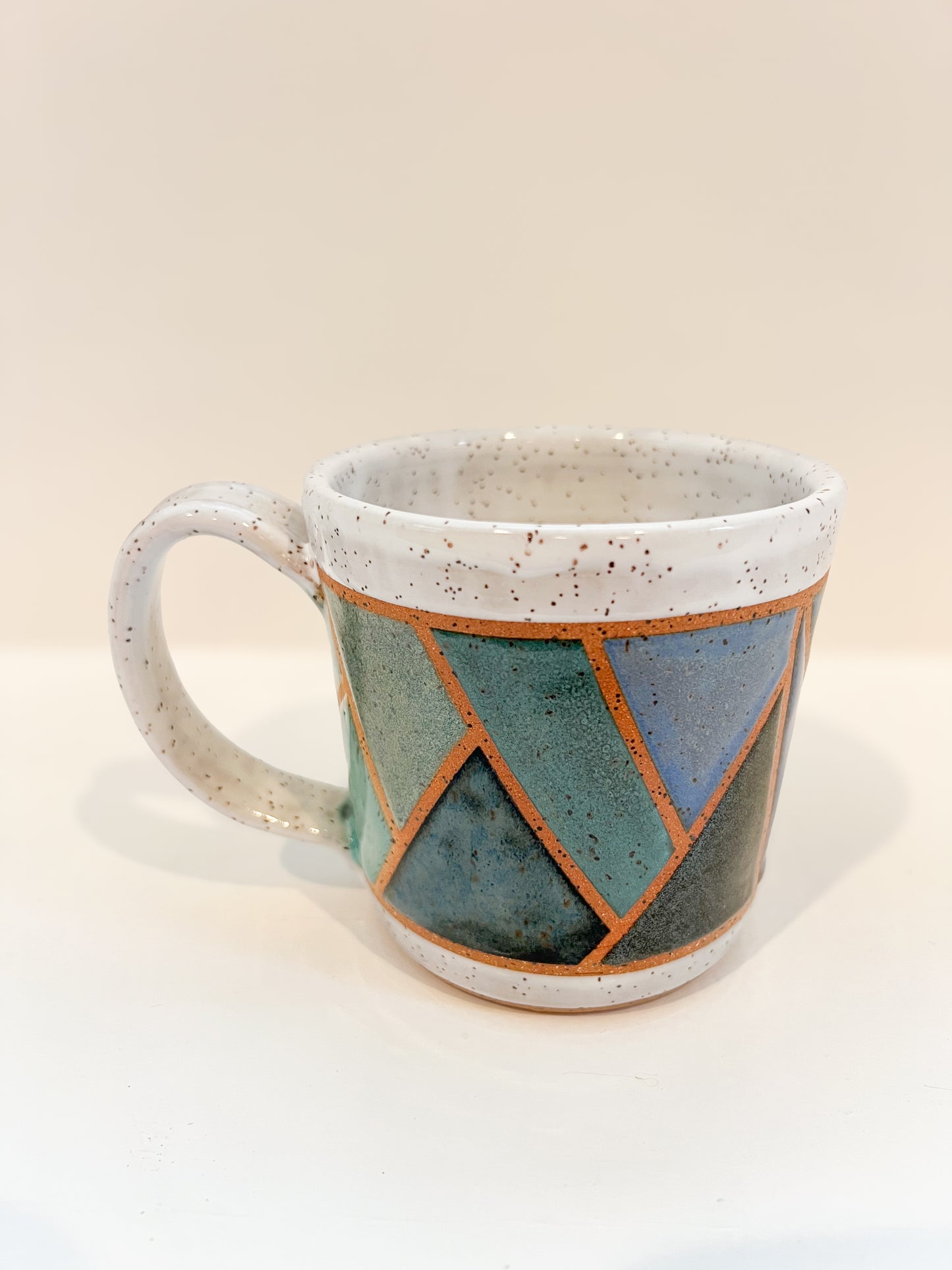 Shades of blue stained glass mug 16oz