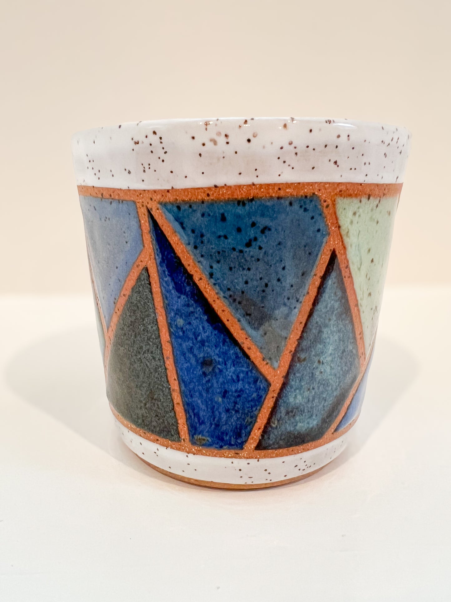 Shades of blue stained glass mug 16oz