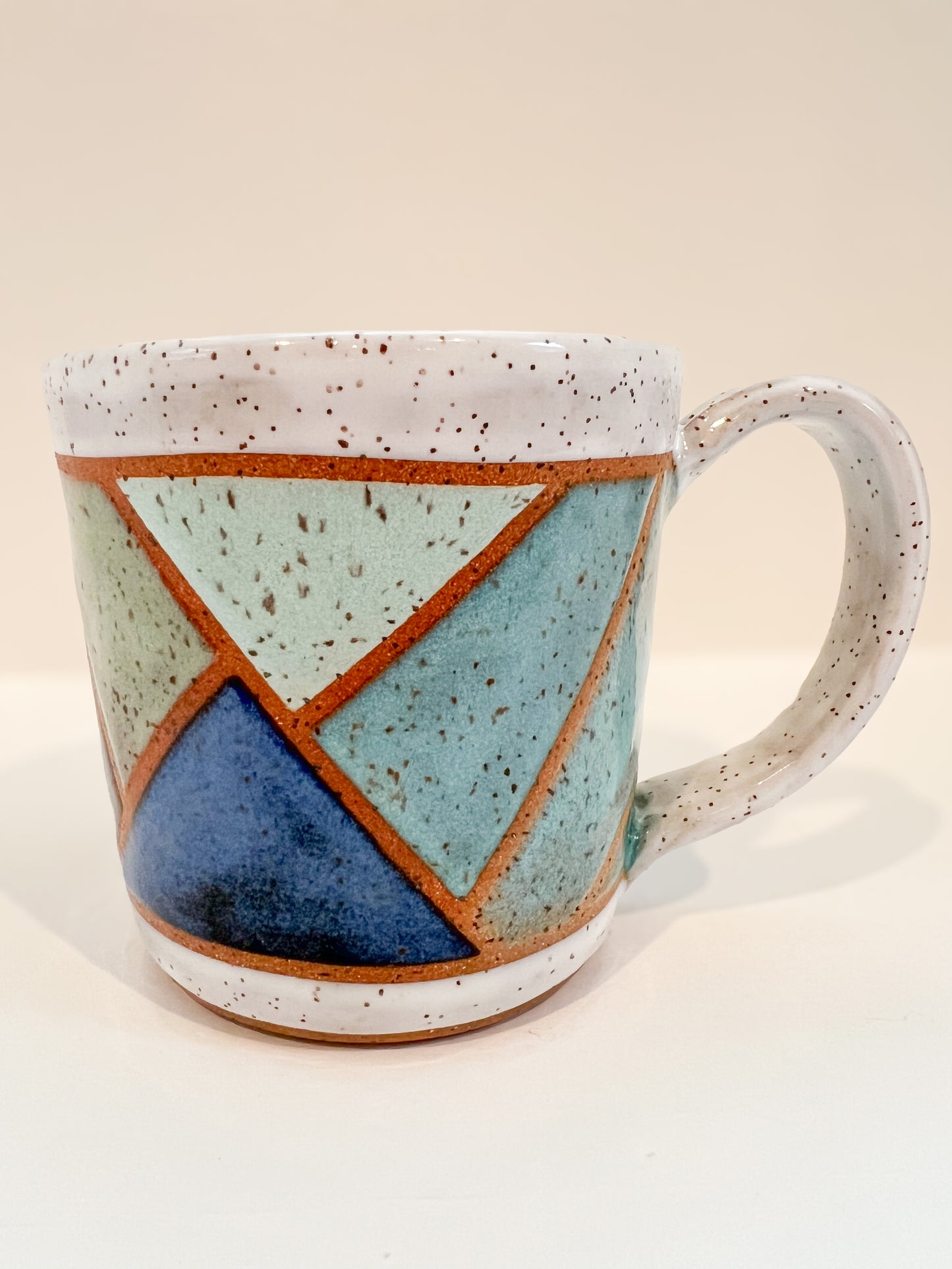 Shades of blue stained glass mug 16oz