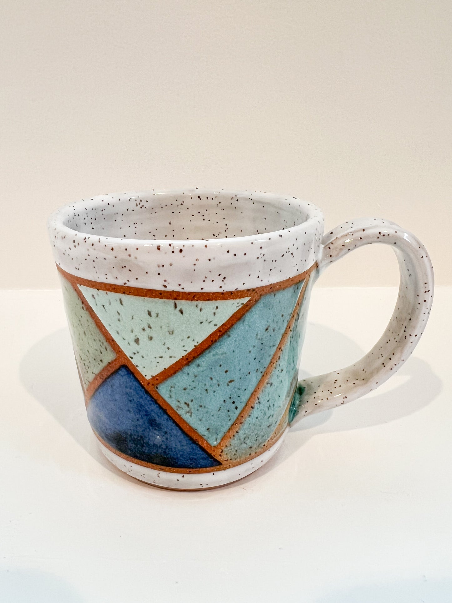 Shades of blue stained glass mug 16oz