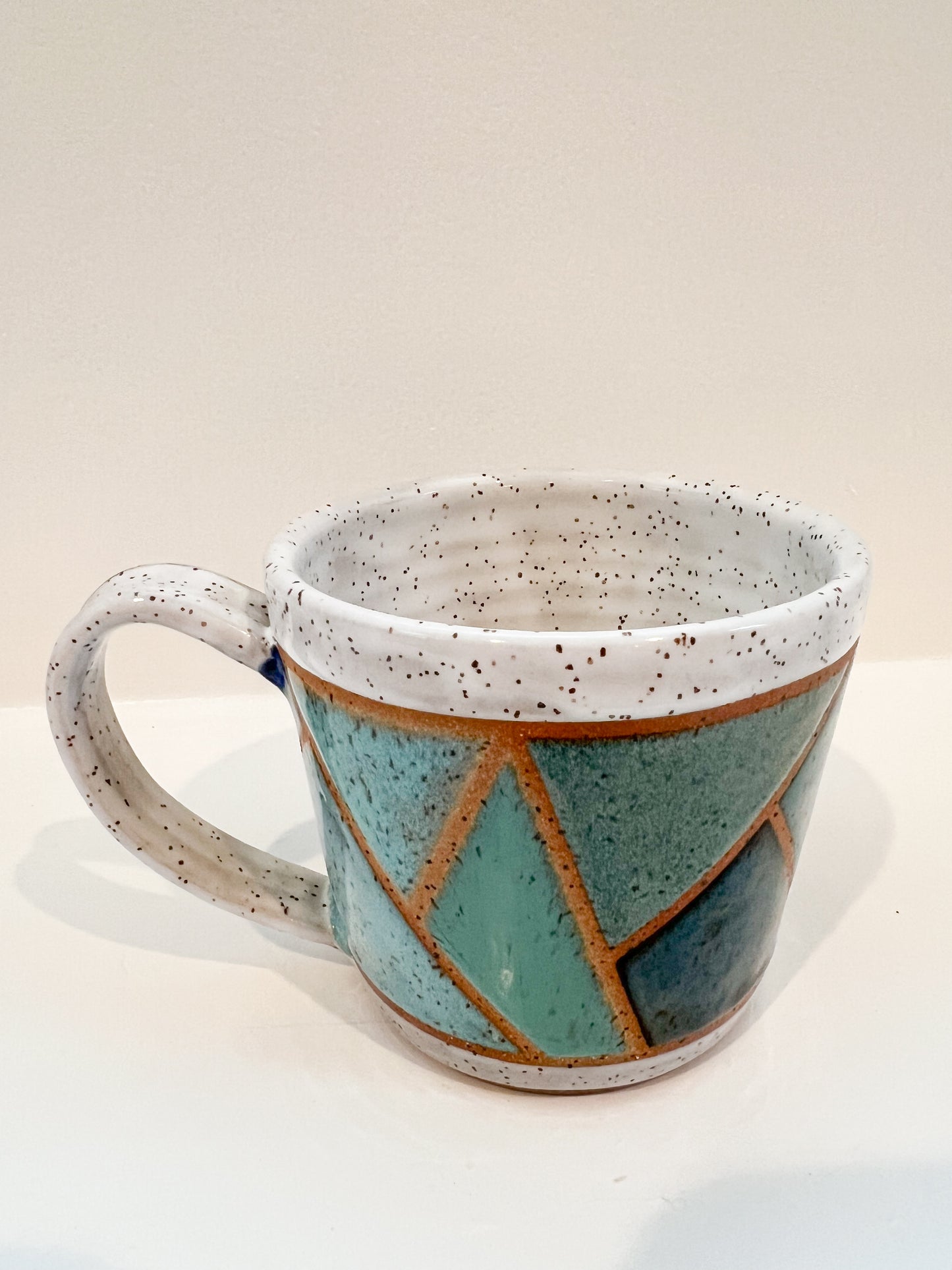 Shades of blue stained glass mug 16oz