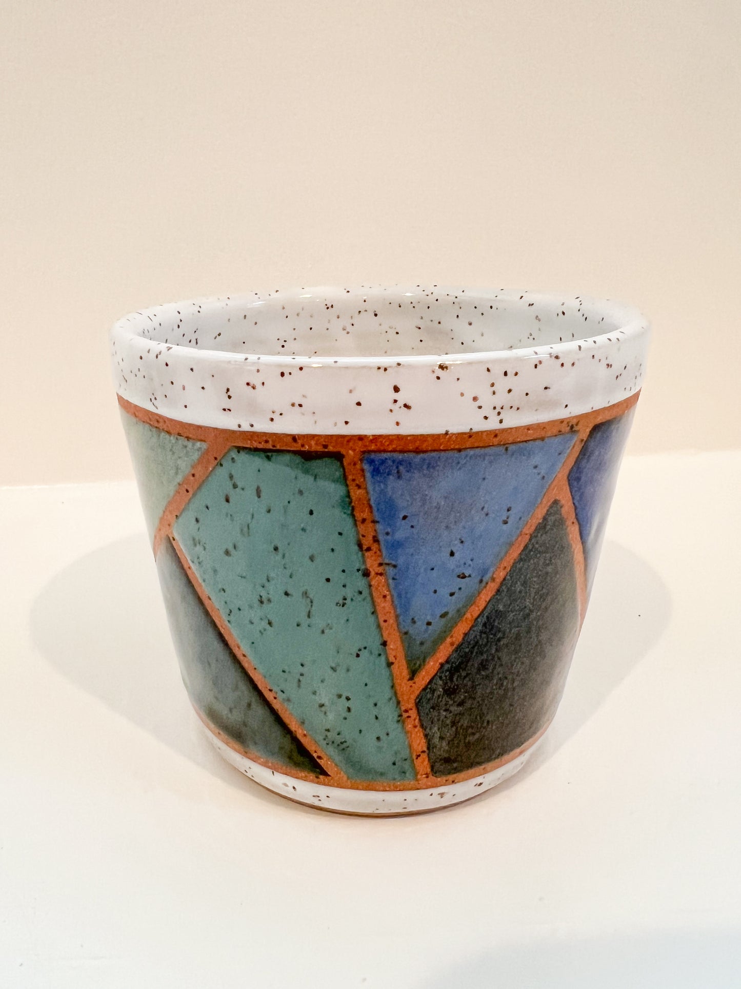 Shades of blue stained glass mug 16oz
