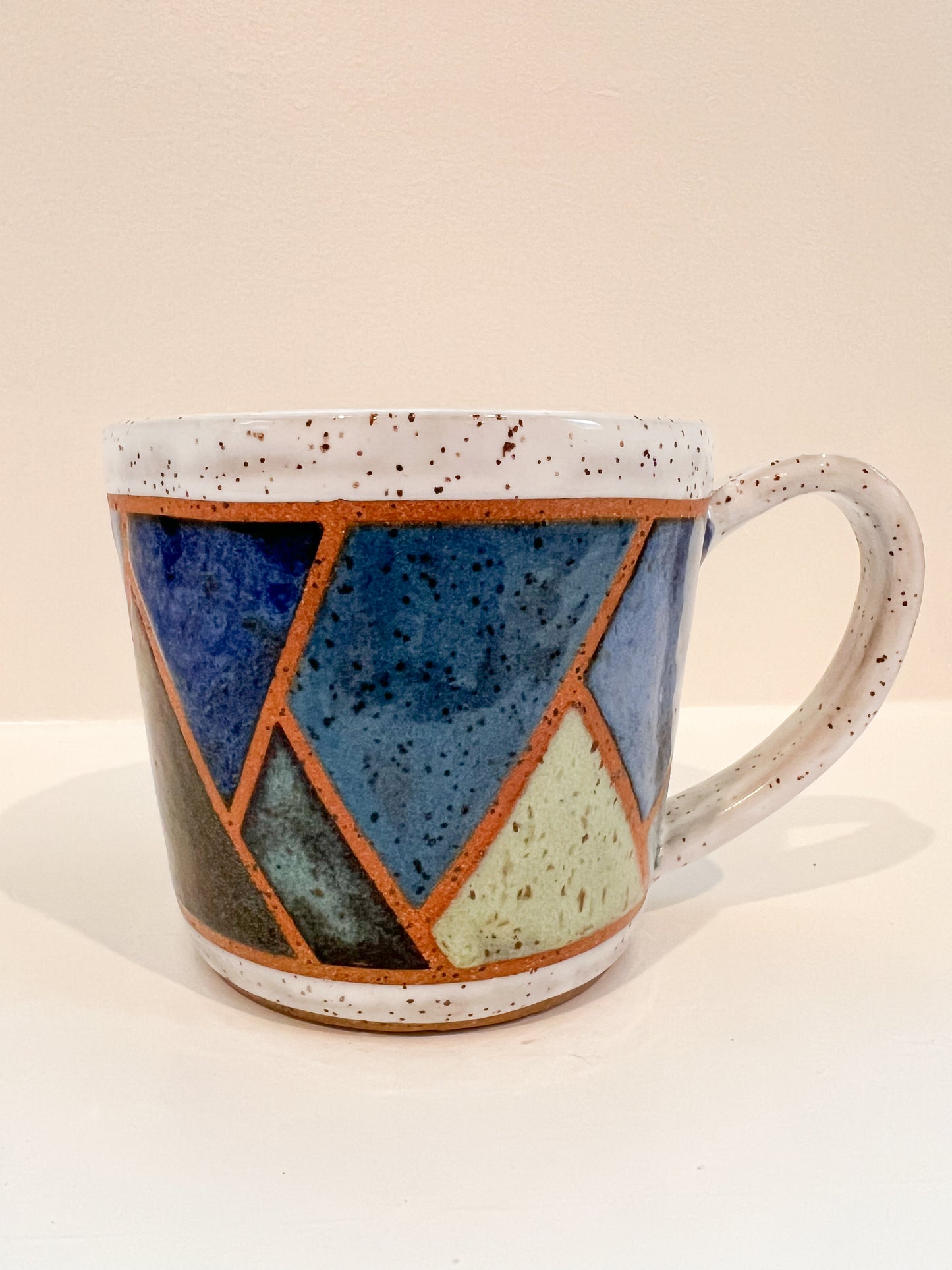 Shades of blue stained glass mug 16oz