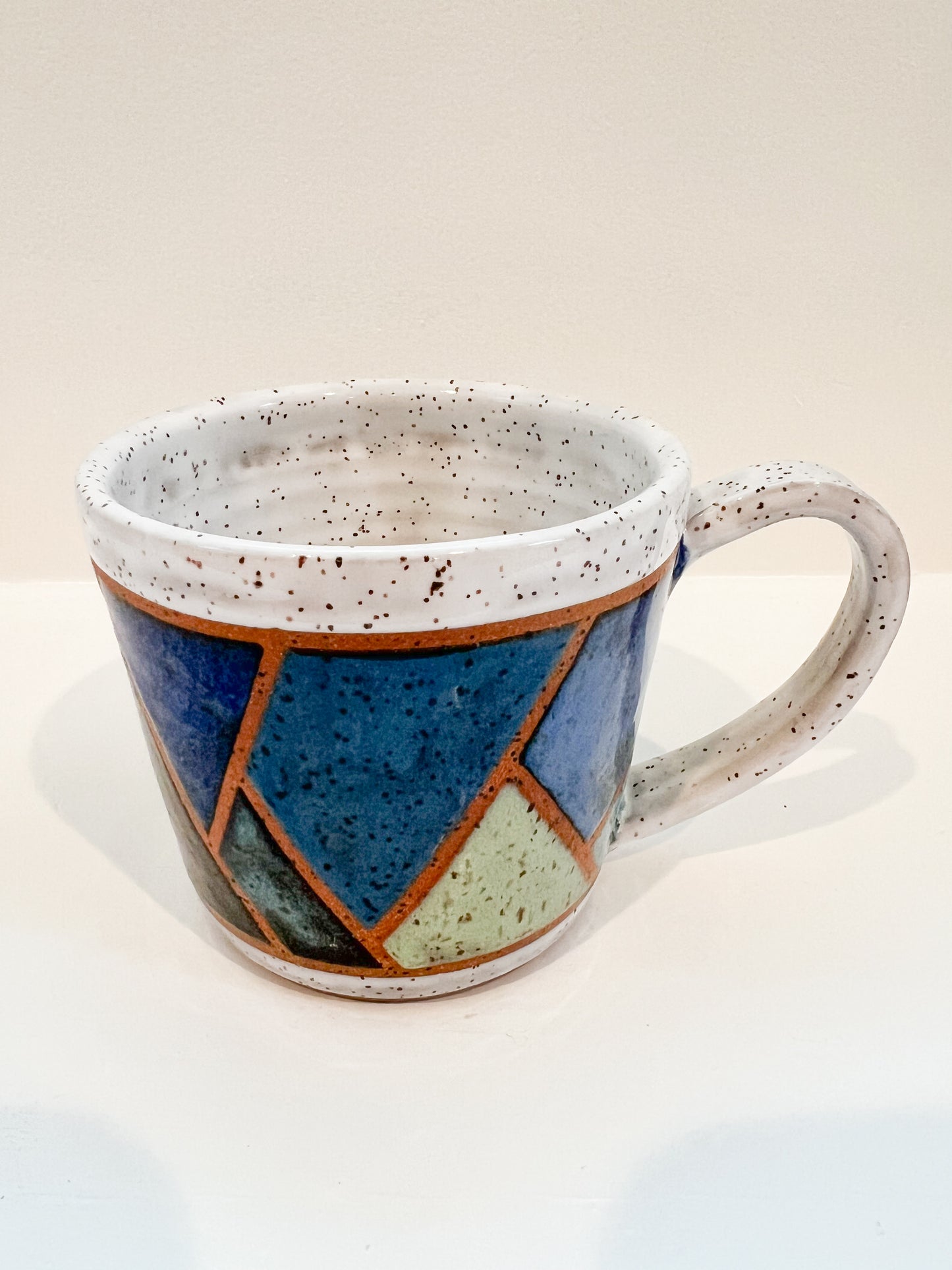 Shades of blue stained glass mug 16oz