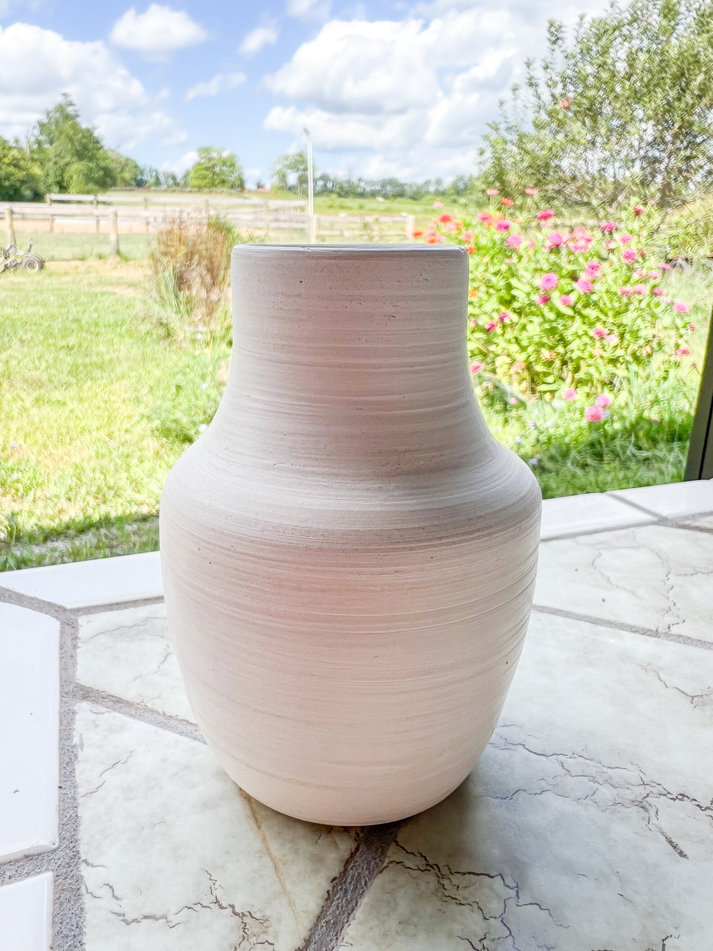 Custom Horse hair Raku Vase 4.5"