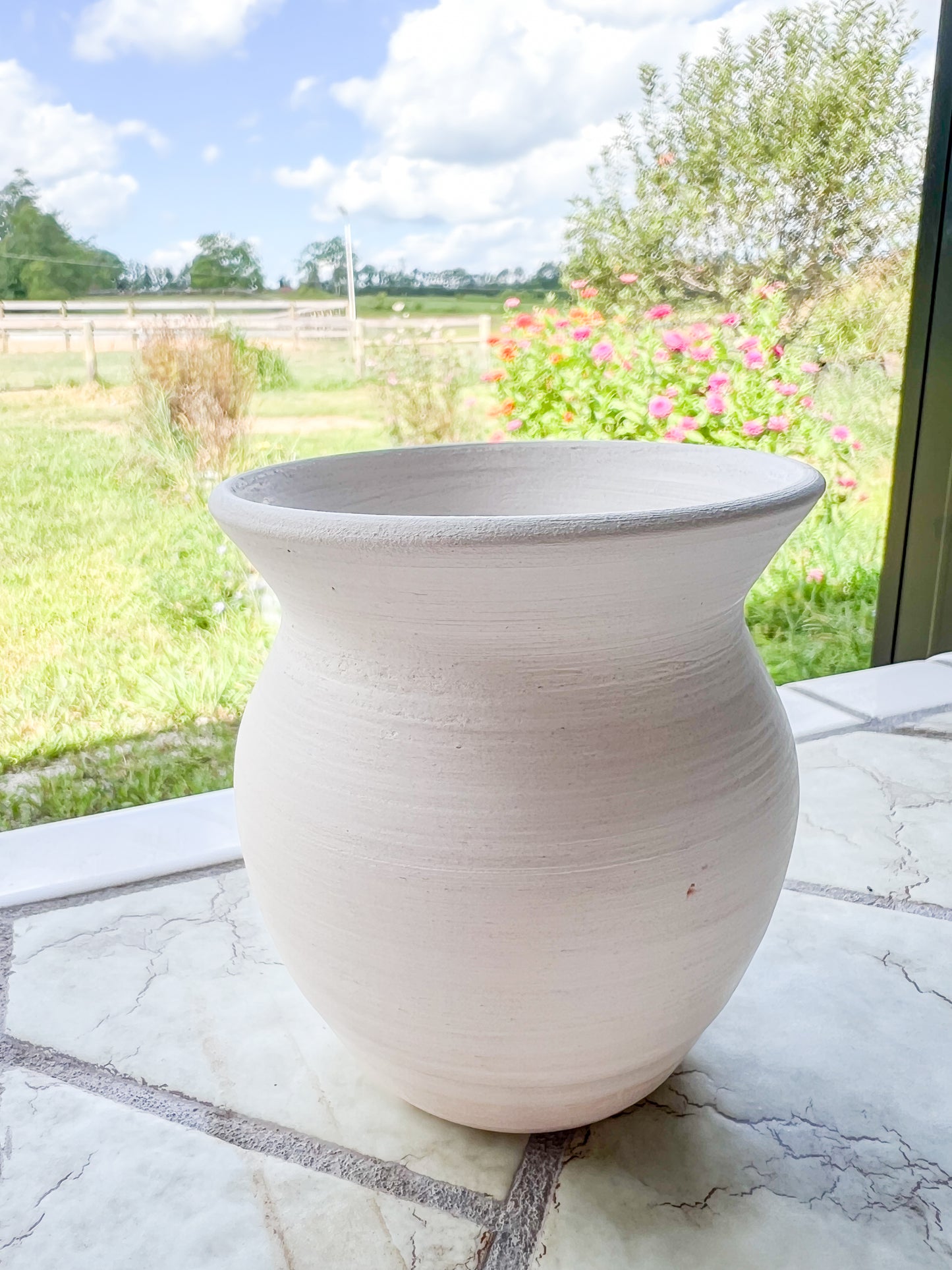 Custom Horse hair Raku Vase 4"