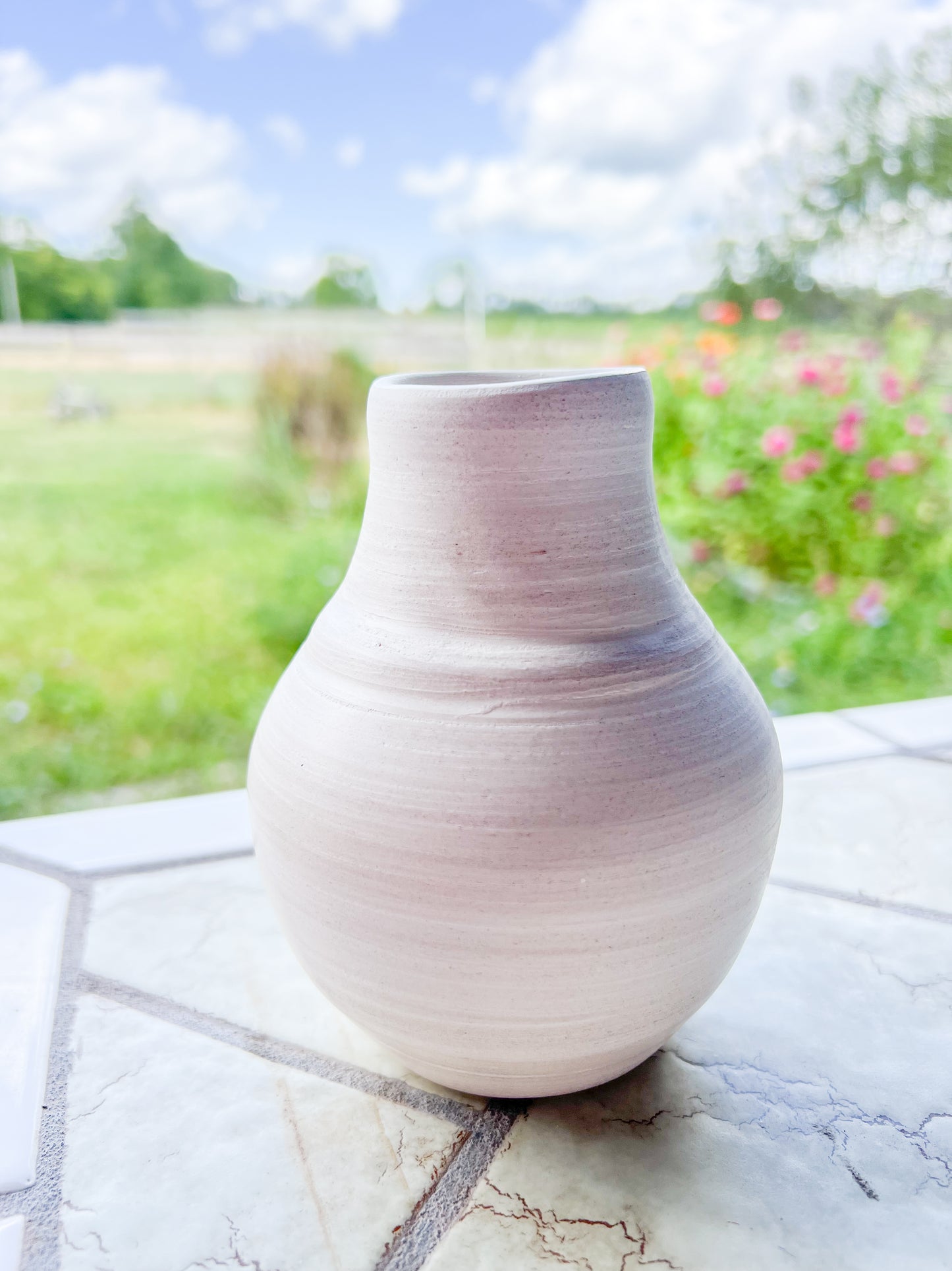 Custom Horse hair Raku Vase 4.75"
