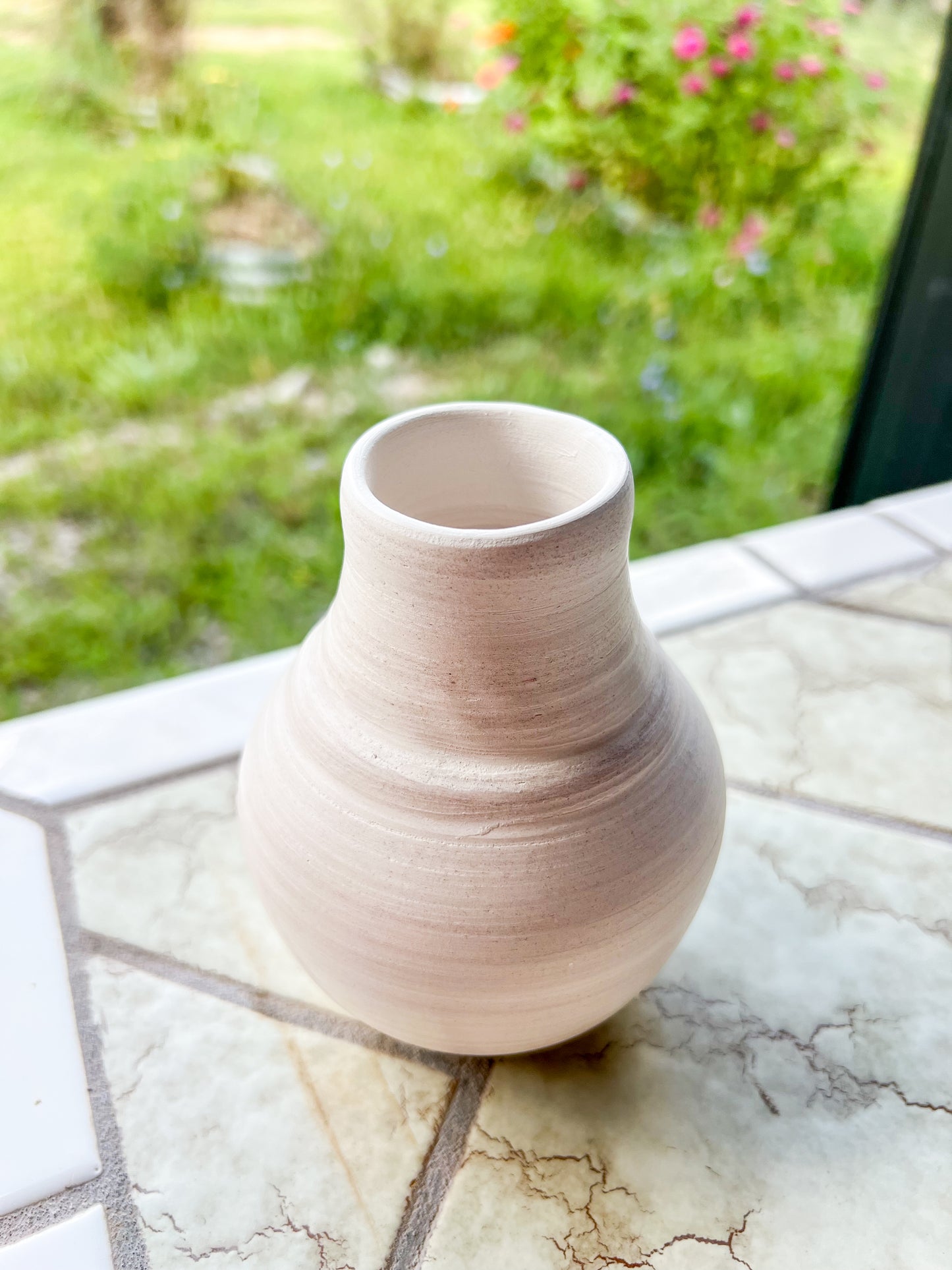 Custom Horse hair Raku Vase 4.75"