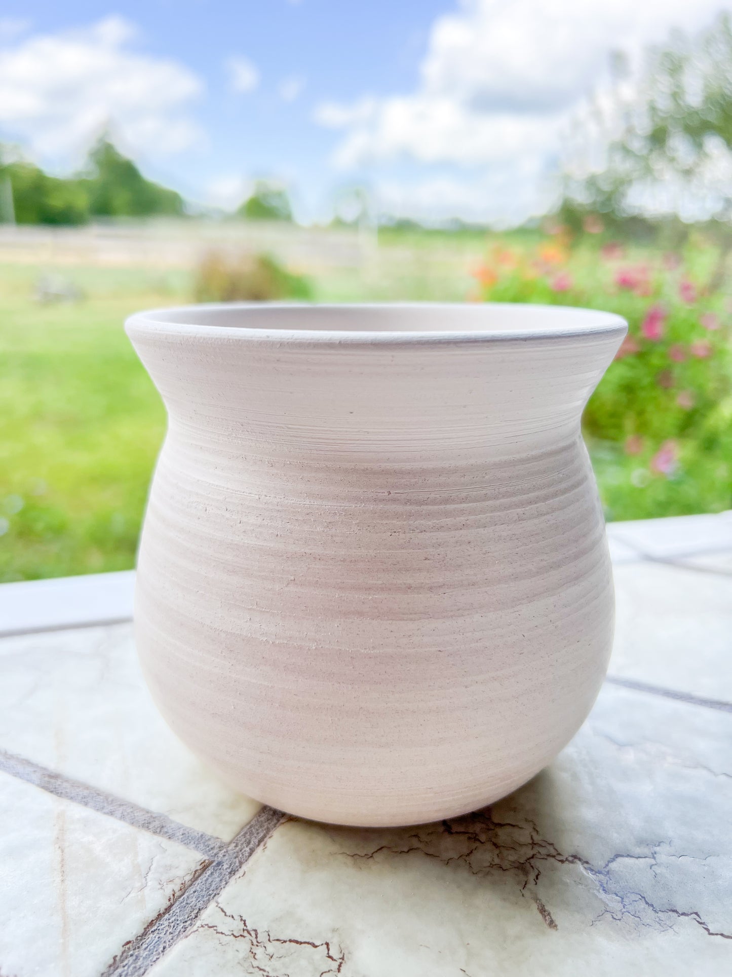 Custom Horse hair Raku Vase 4"