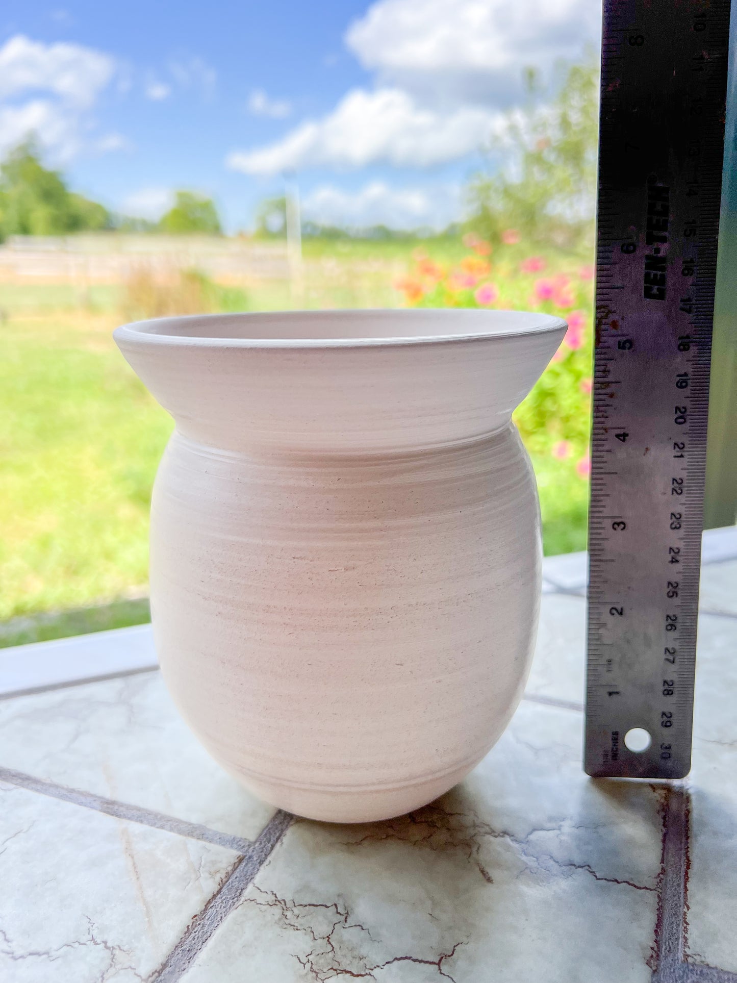 Custom Horse hair Raku Vase 5.25"