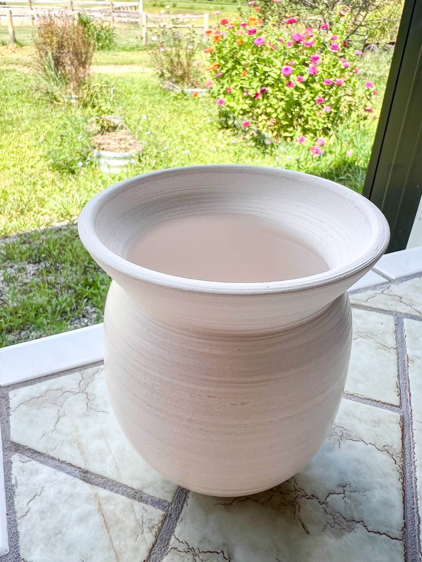 Custom Horse hair Raku Vase 5.25"