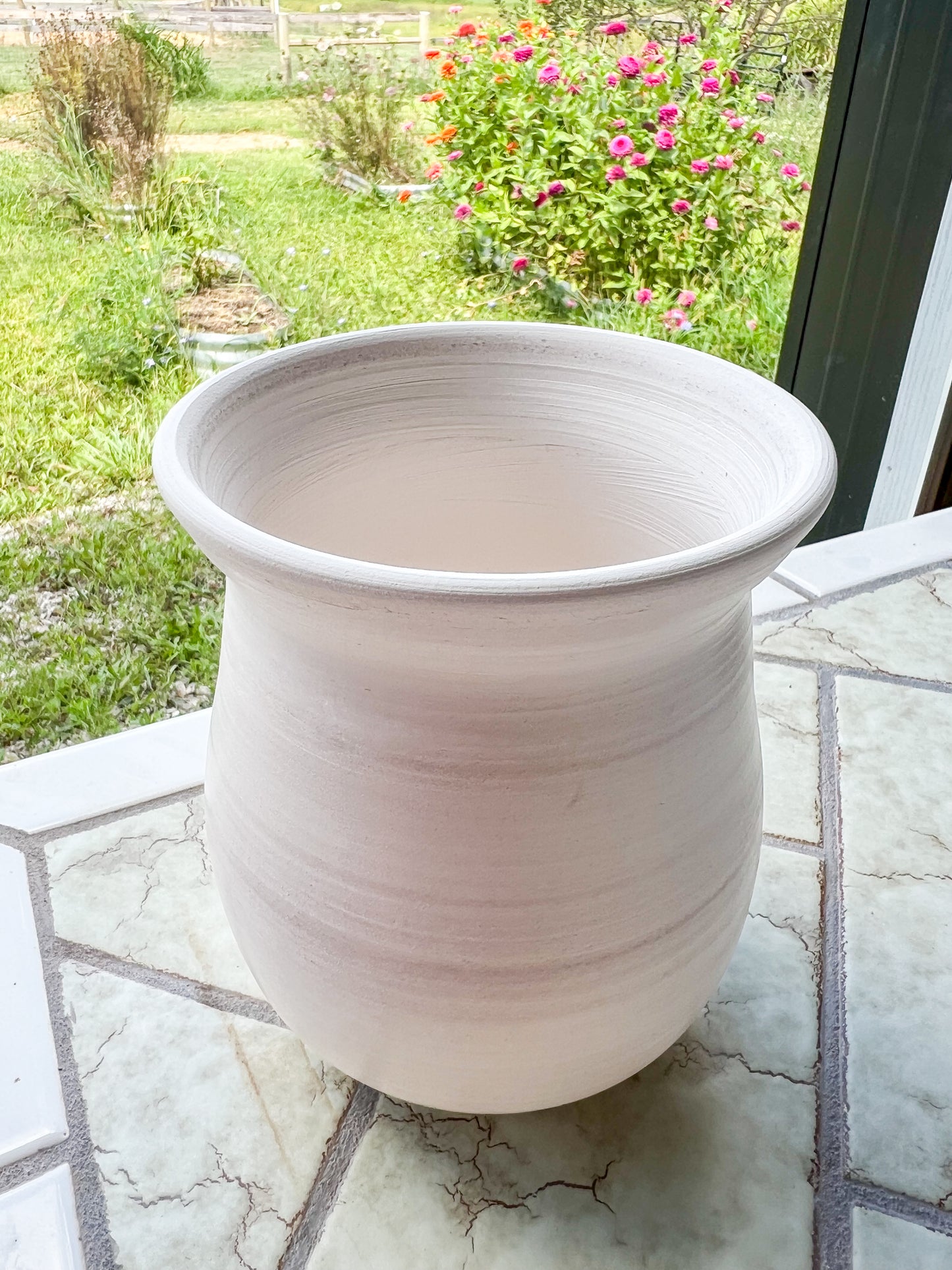 Custom Horse hair Raku Vase 6"