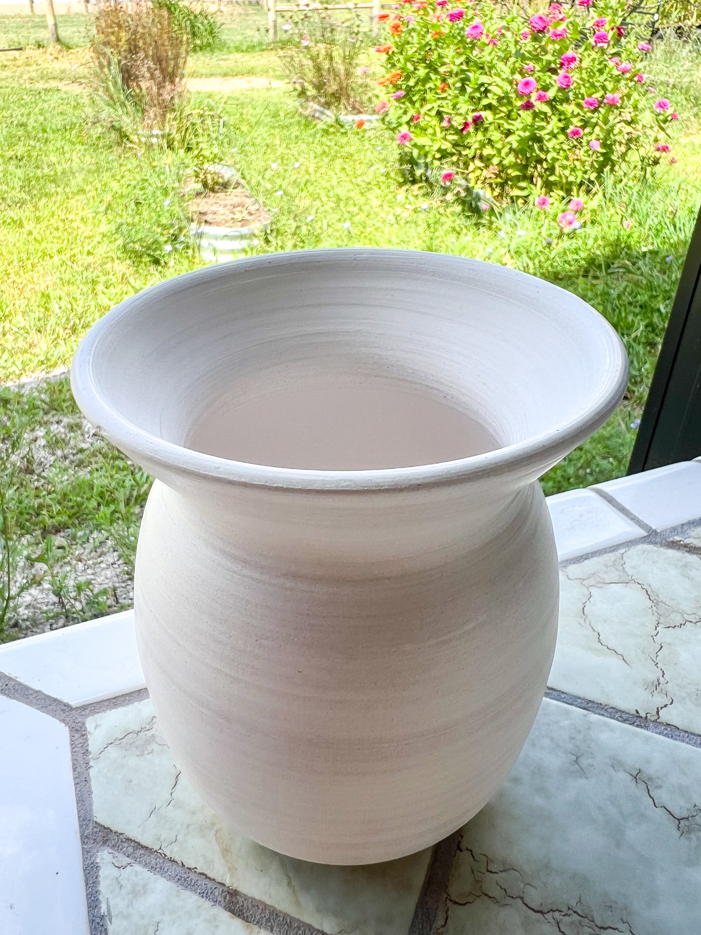 Custom Horse hair Raku Vase 5.5"
