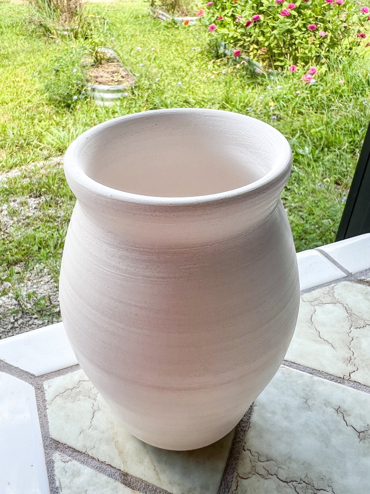 Custom Horse hair Raku Vase 6.5"