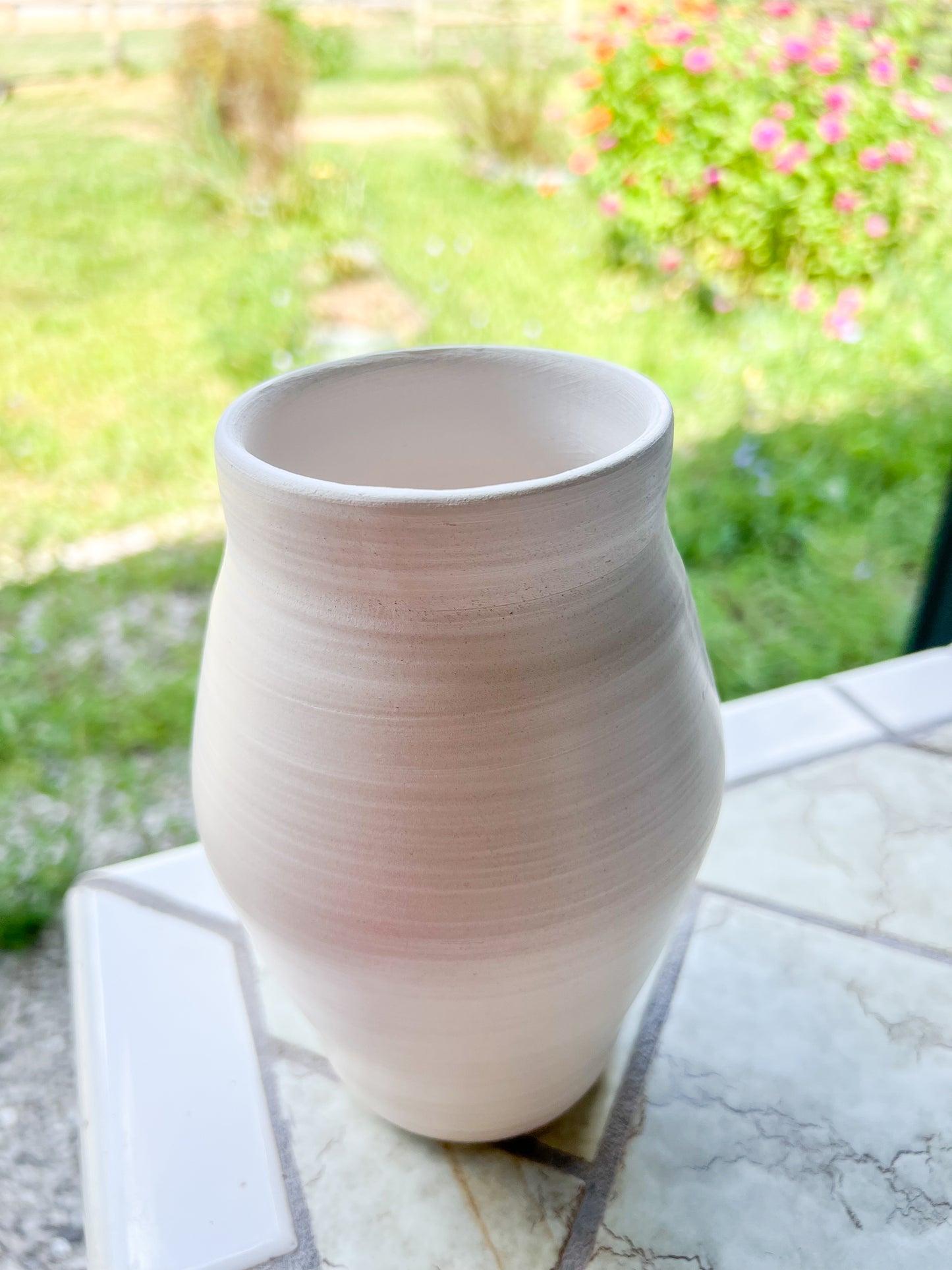 Custom Horse hair Raku Vase 7"