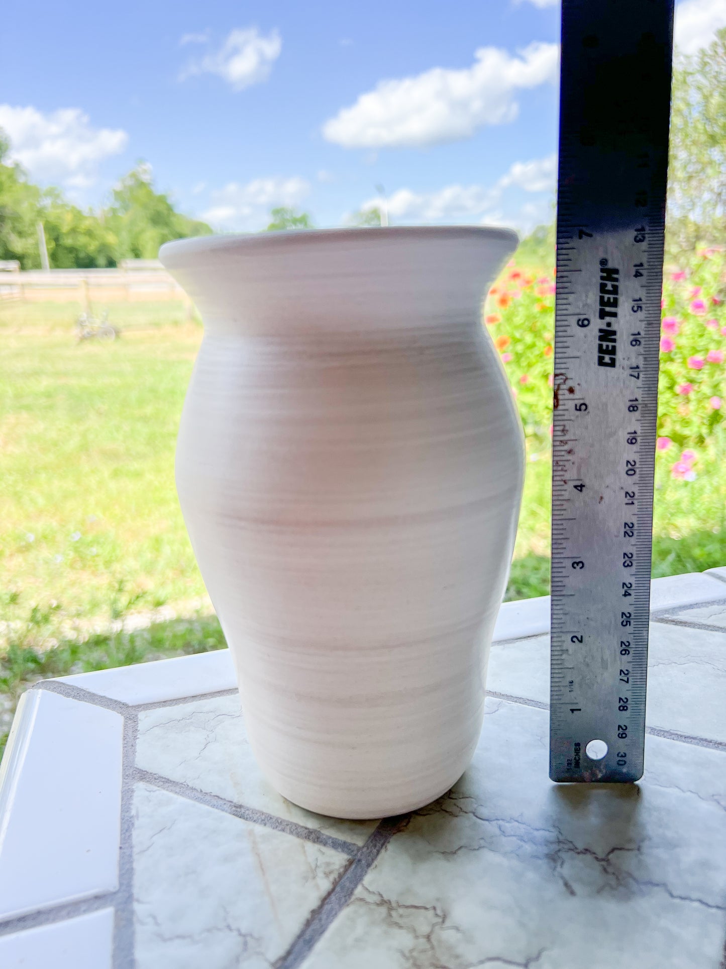 Custom Horse hair Raku Vase 7"