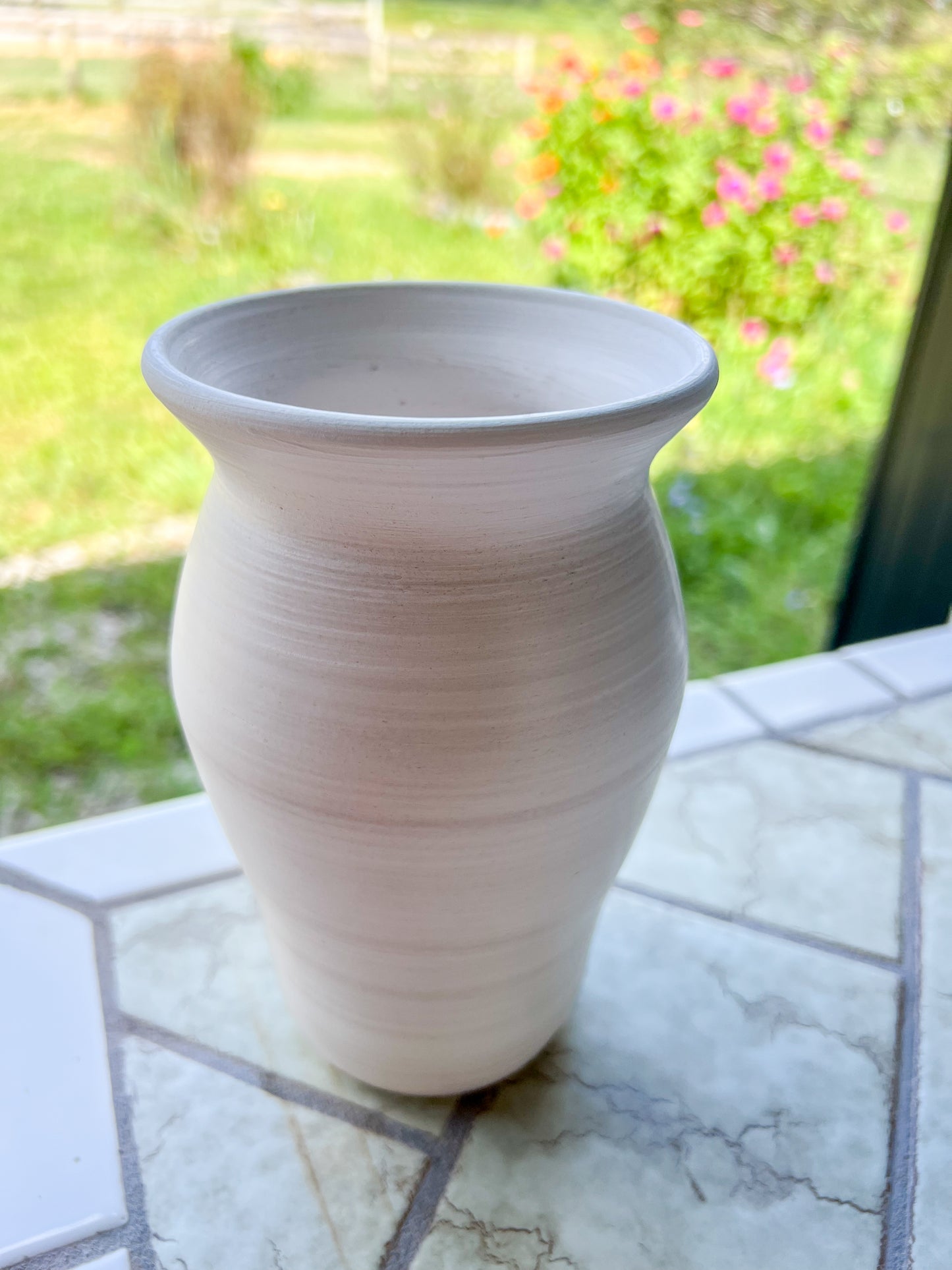Custom Horse hair Raku Vase 7"