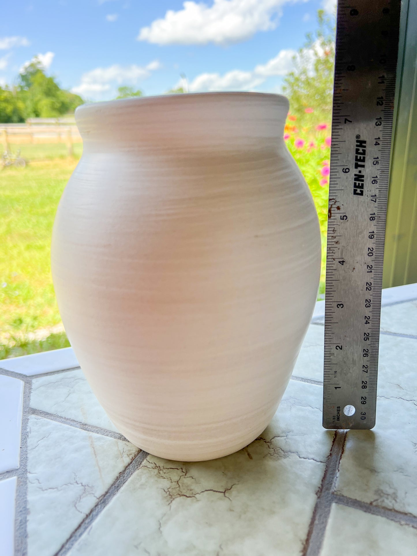 Custom Horse hair Raku Vase 7.5"