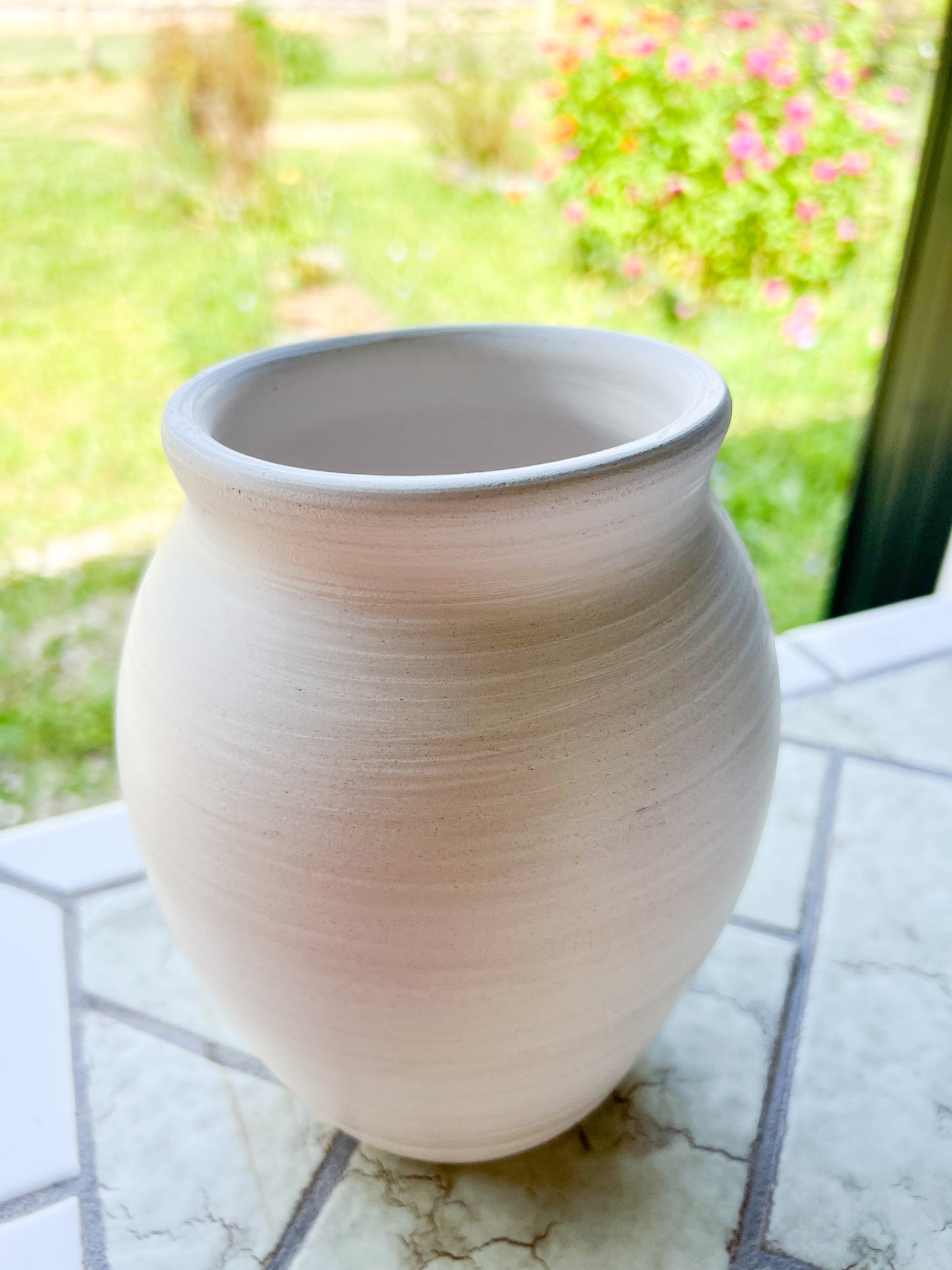 Custom Horse hair Raku Vase 7.5"