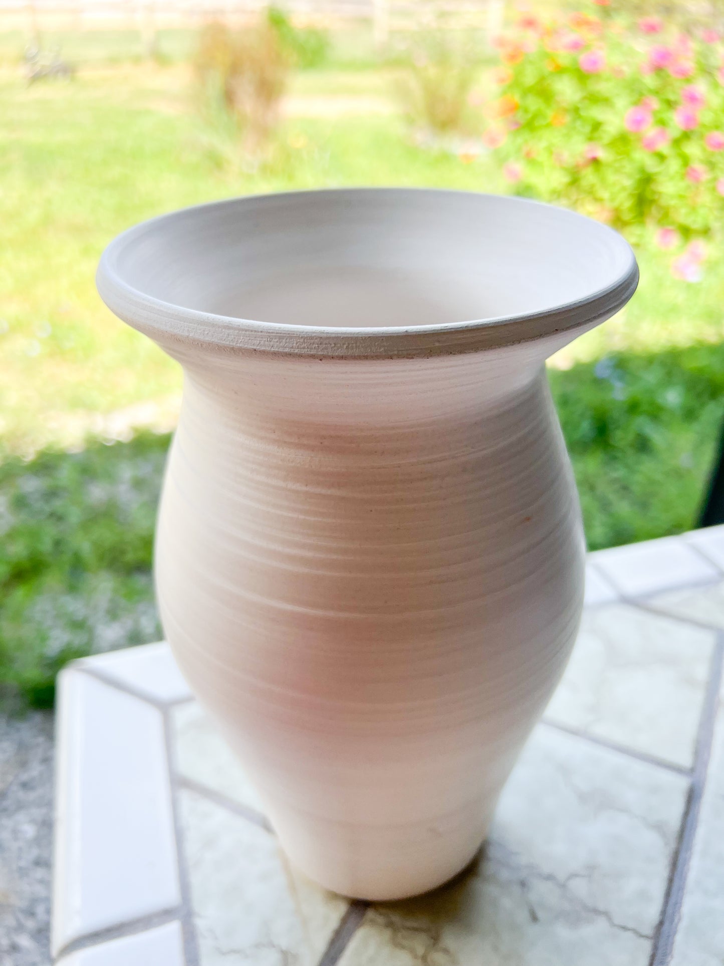 Custom Horse hair Raku Vase 9"