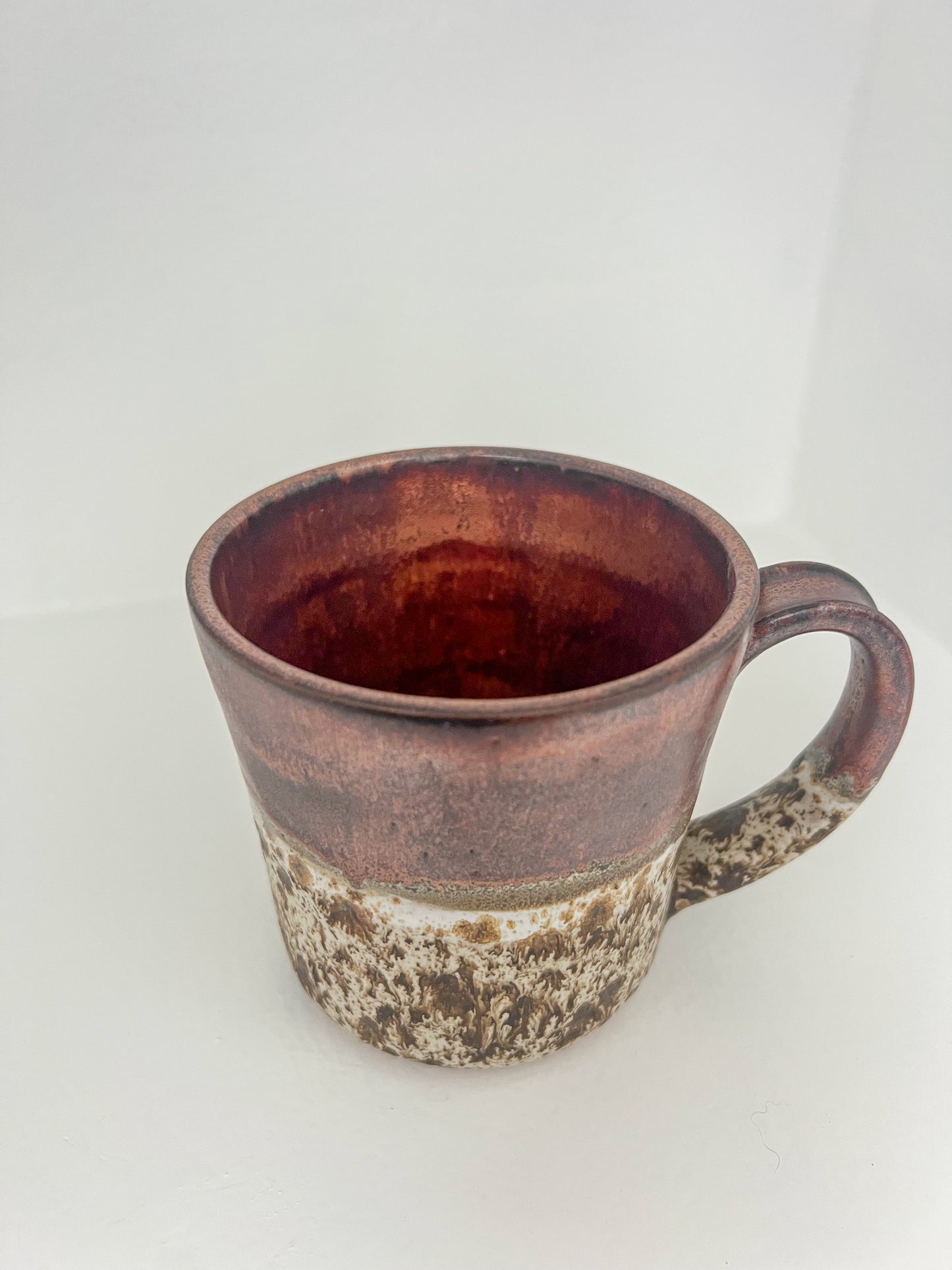 Copper and white speckled mug