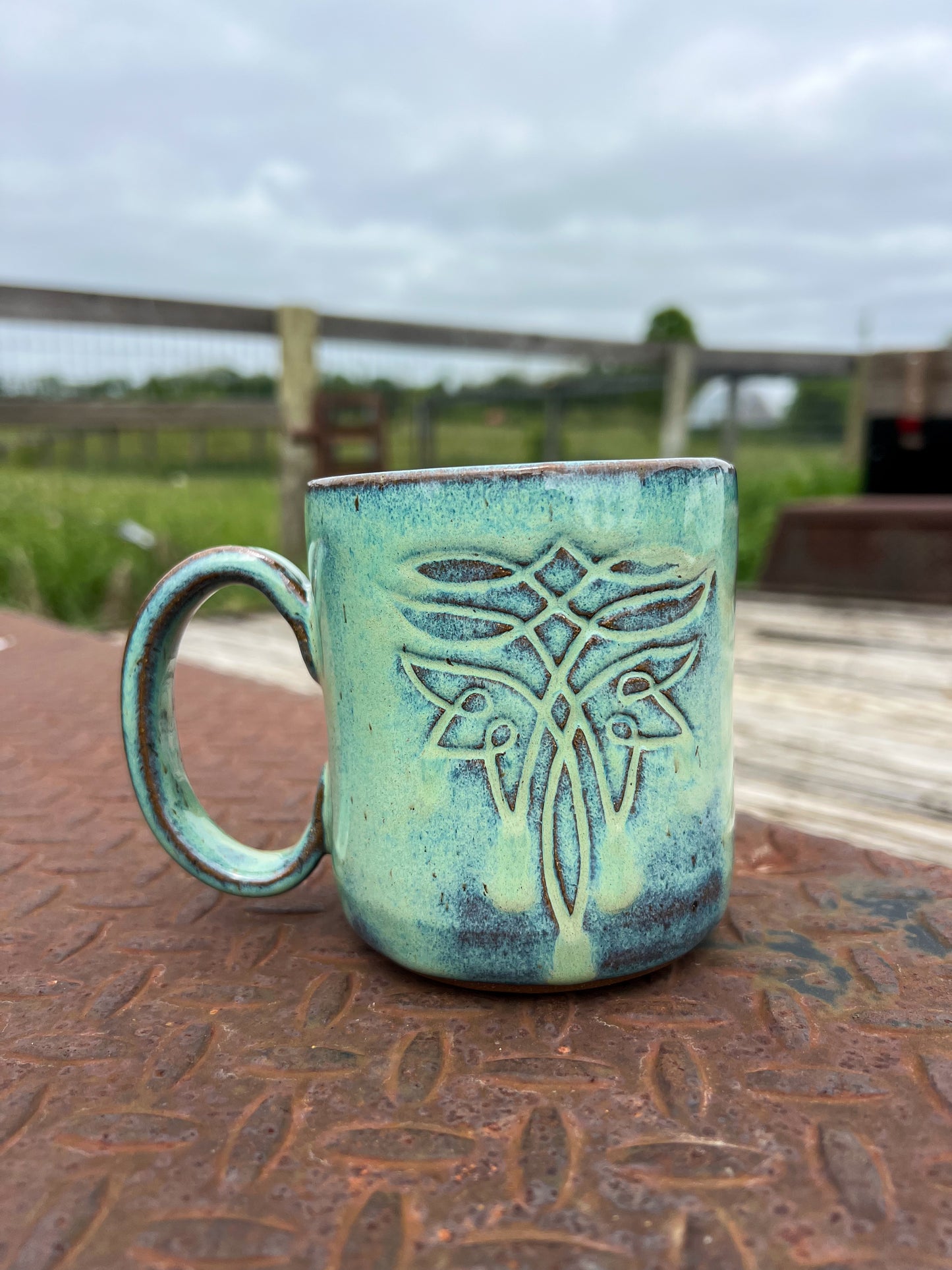 Boot stitch Mug Turquoise 16 oz