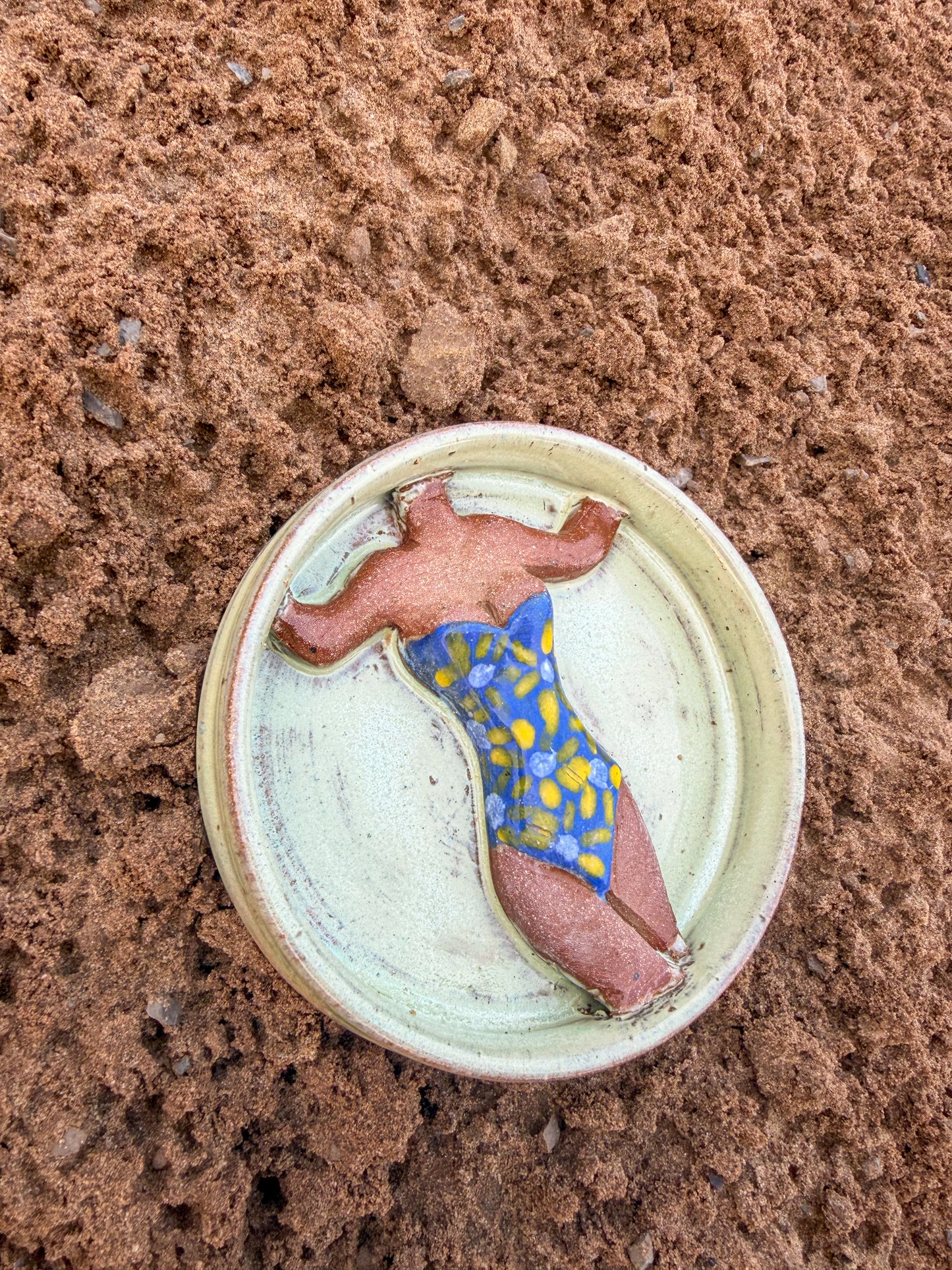 Blue Floral Swimsuit Ring Dish