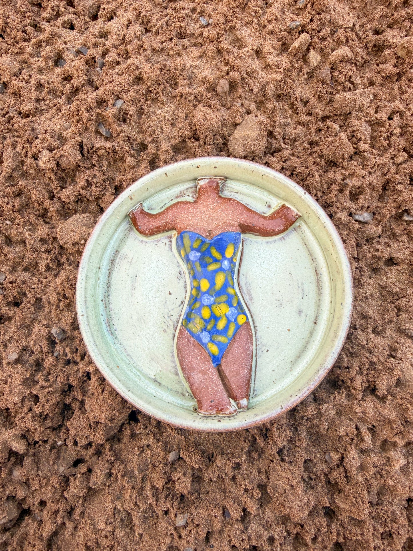 Blue Floral Swimsuit Ring Dish