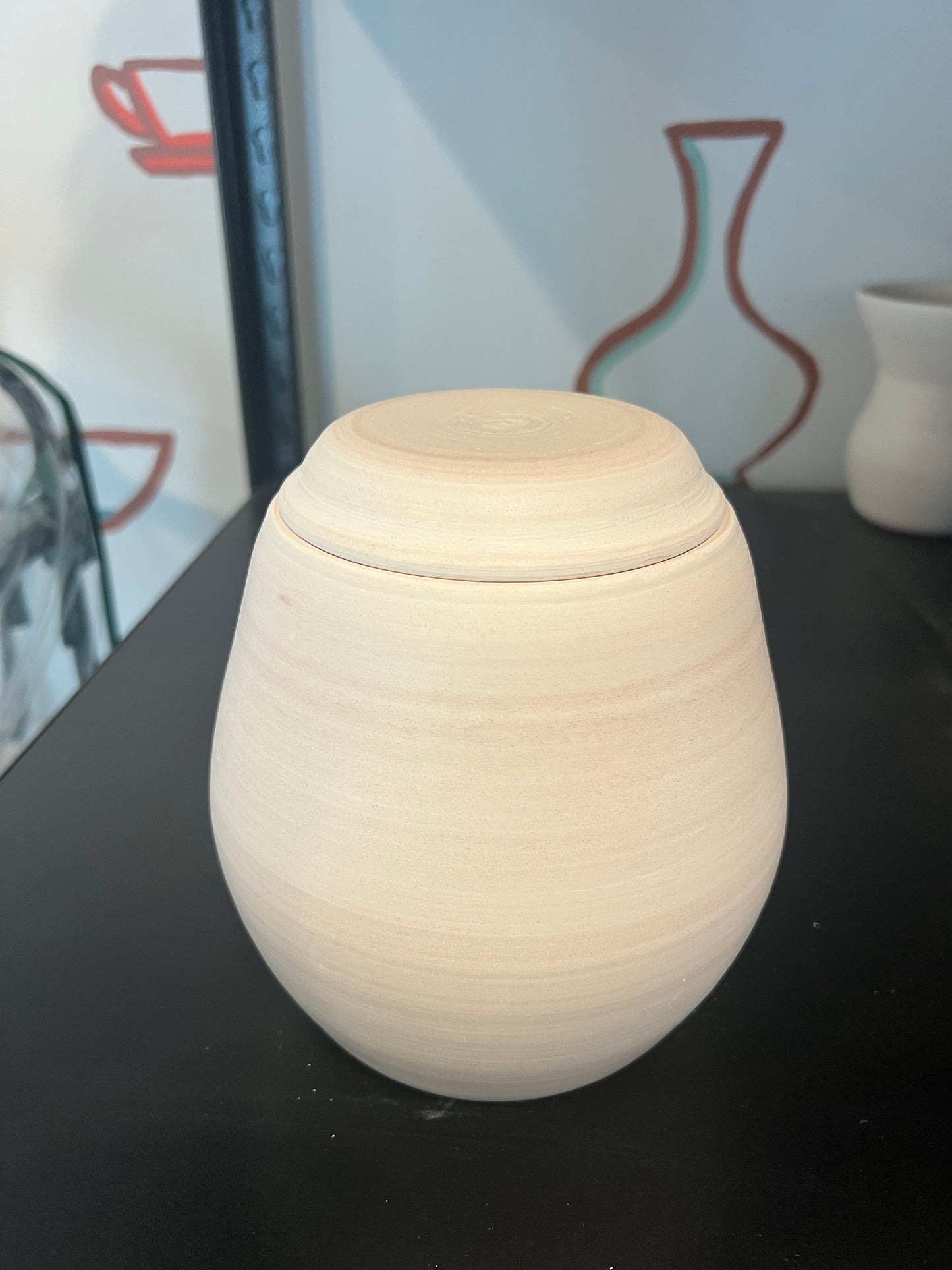 Custom Horse hair Raku Lidded Vase