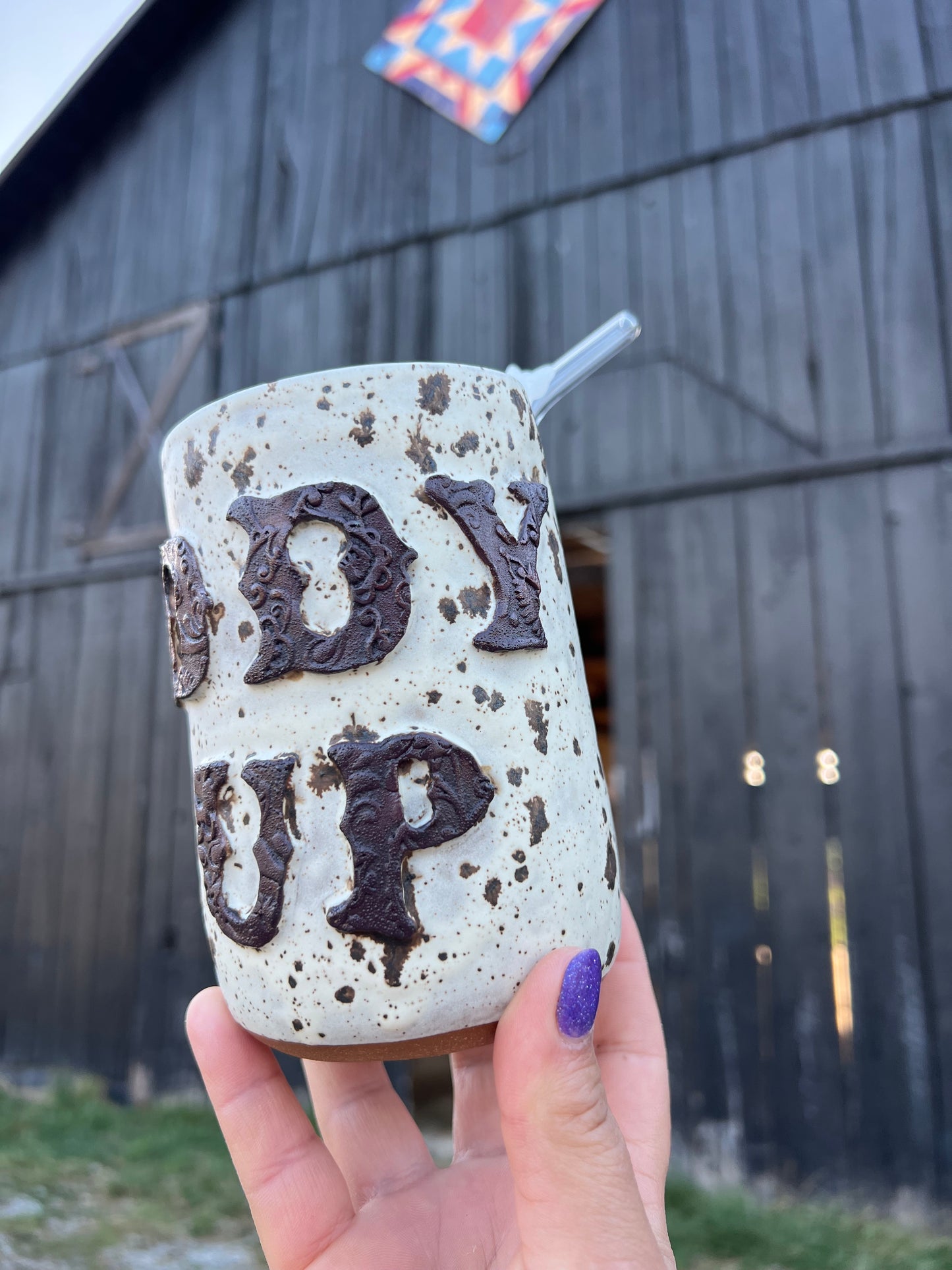Giddy Up Ceramic Tumbler Straw Sipper