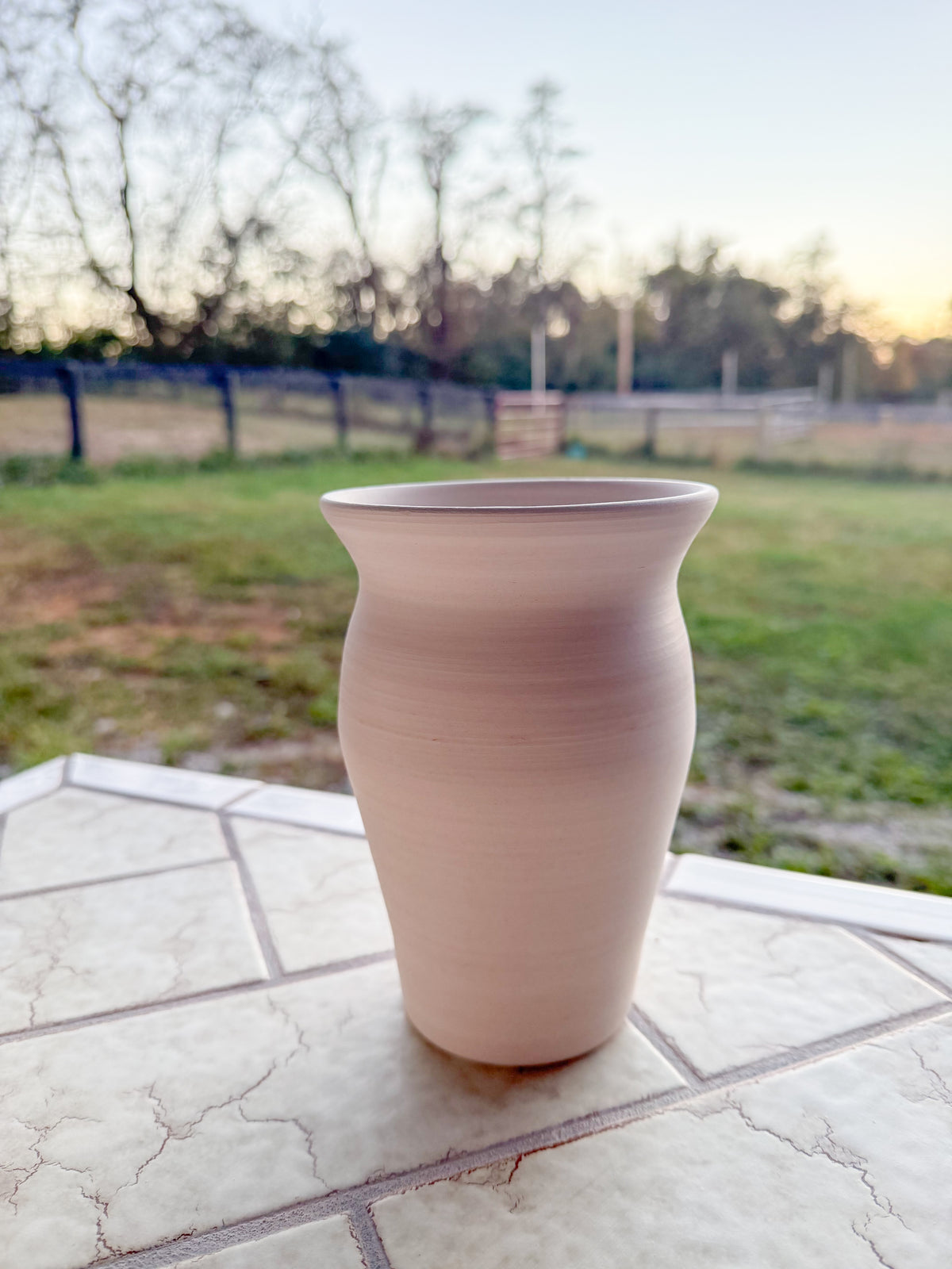 Custom Horse hair Raku Vase 6.5”