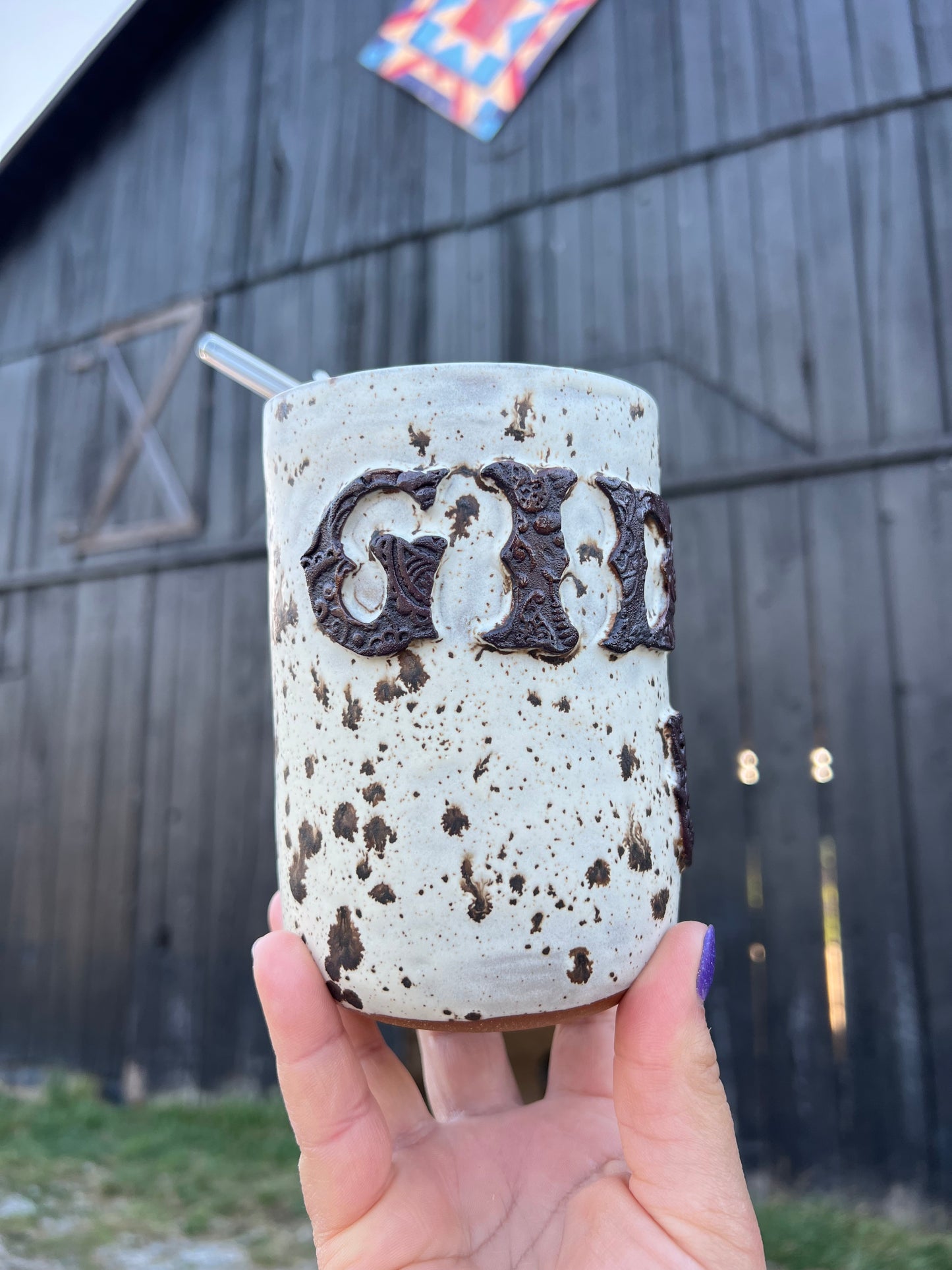 Giddy Up Ceramic Tumbler Straw Sipper