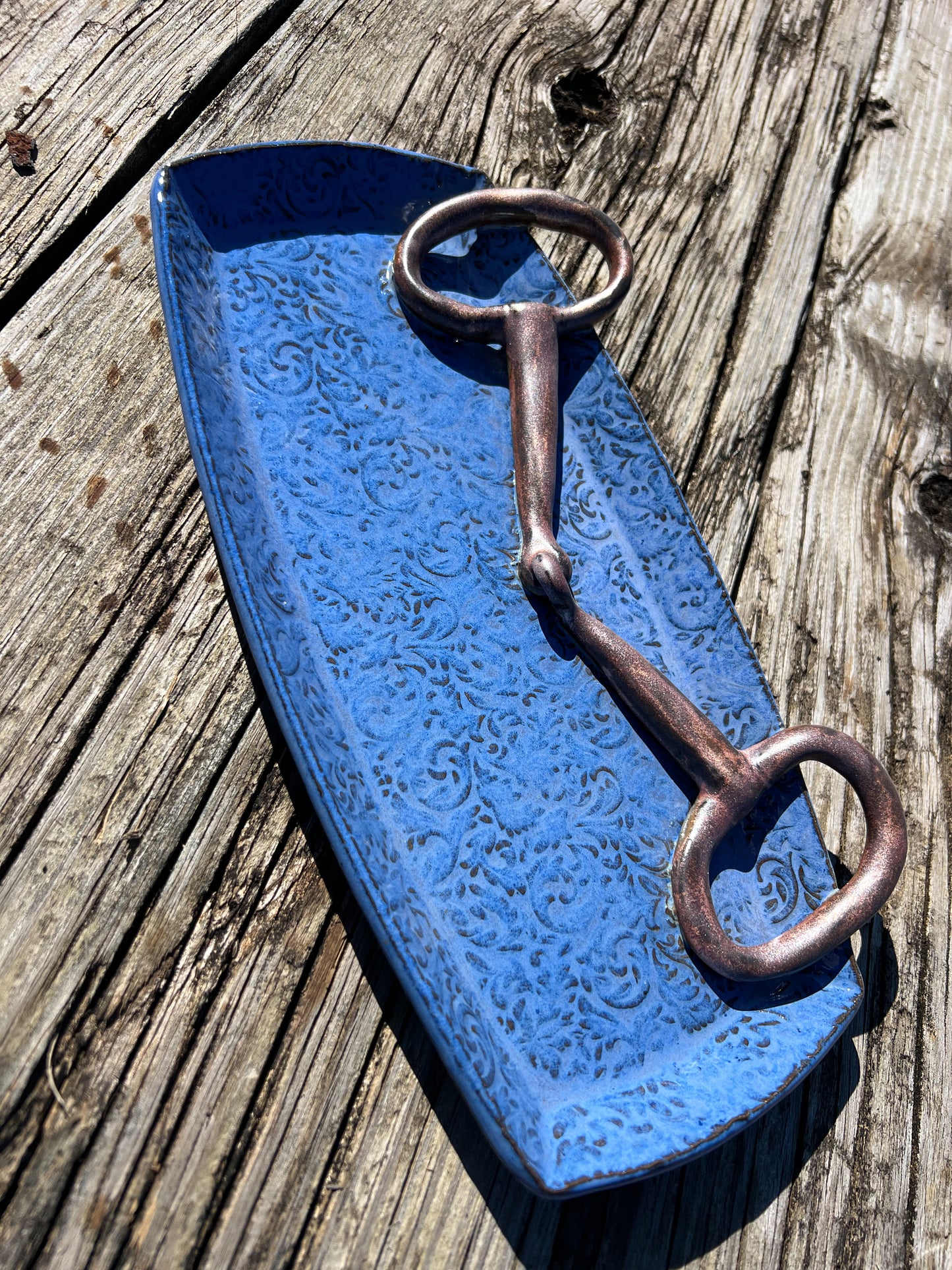 Horse bit decorative Plate Blue